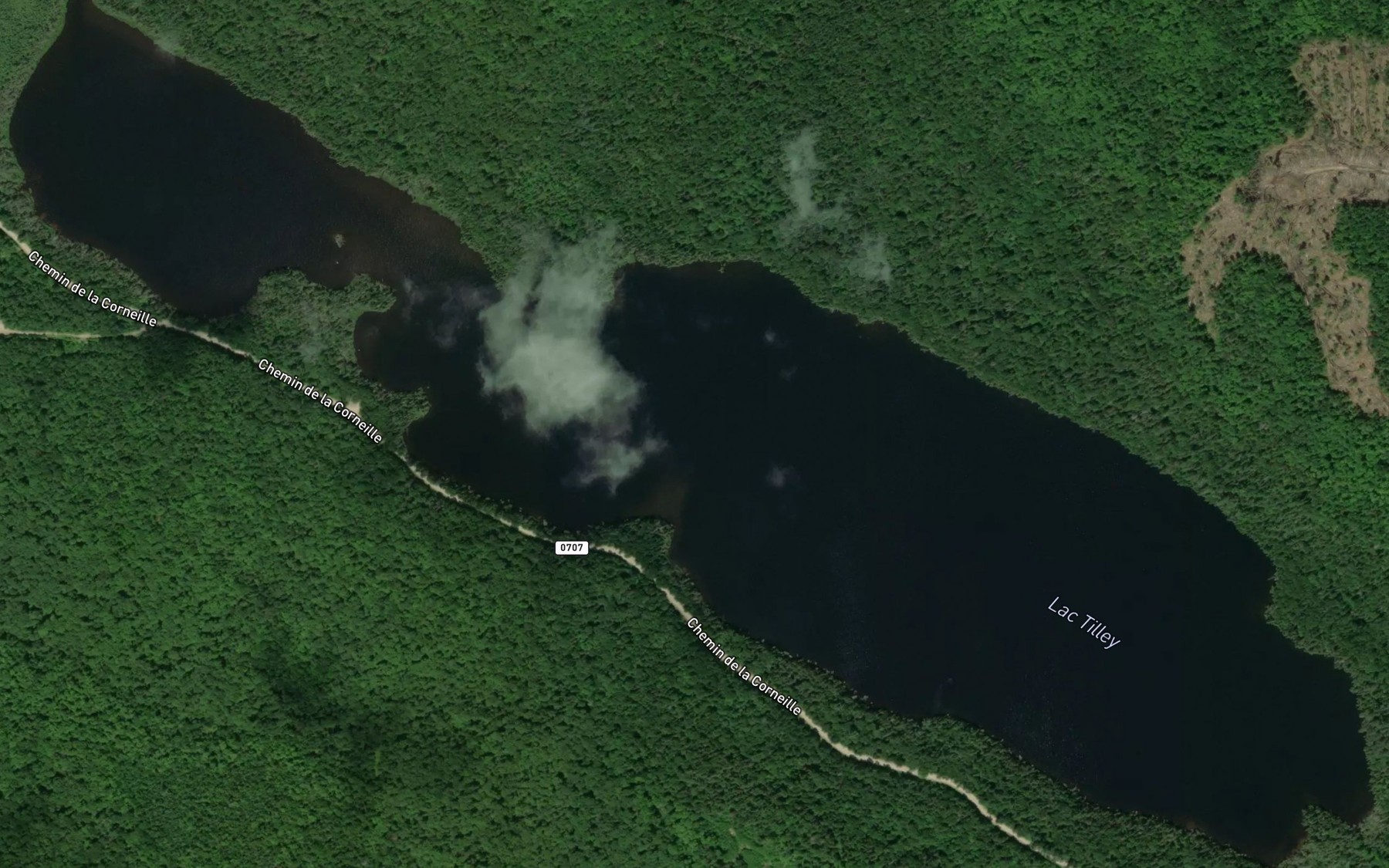 Satellite map of the Lac Tilley