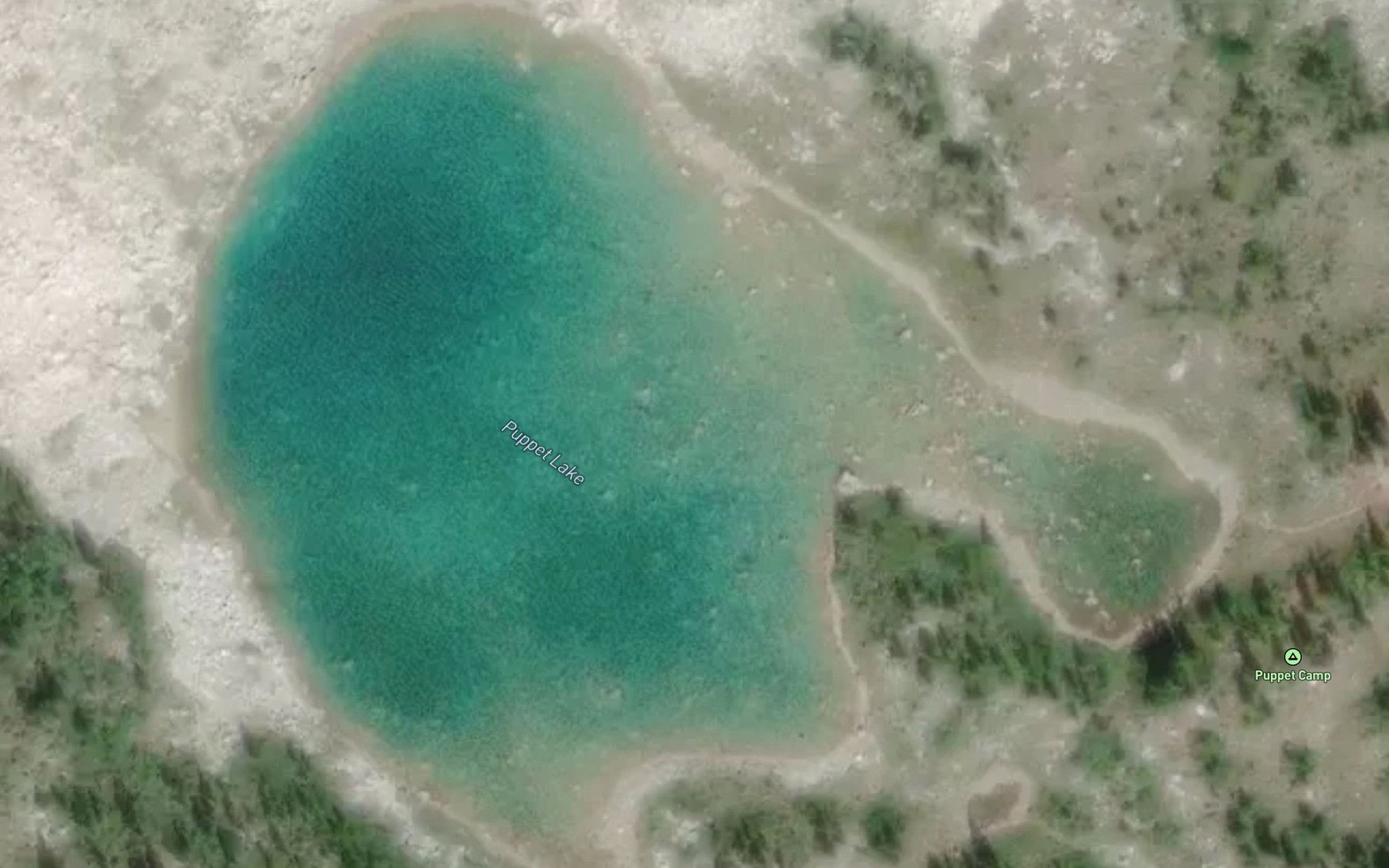 Satellite map of the Puppet Lake