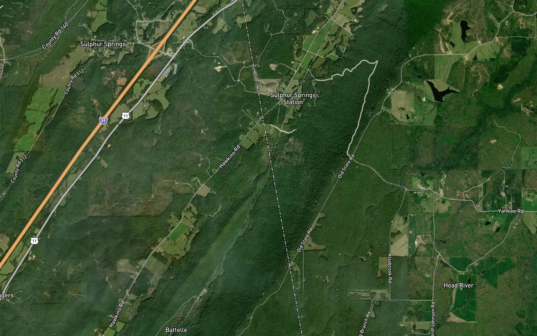 Satellite map of the East Fork Lookout Creek