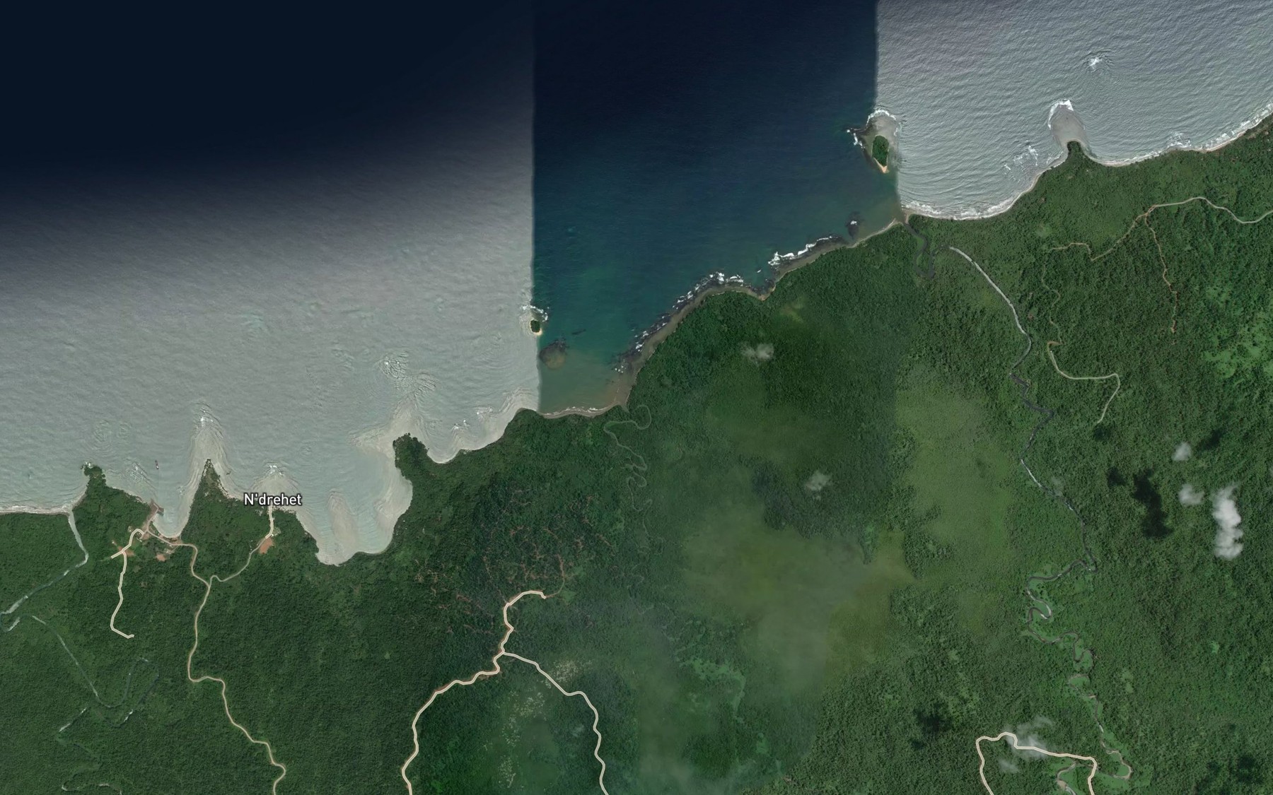 Satellite map of the Kauwa River