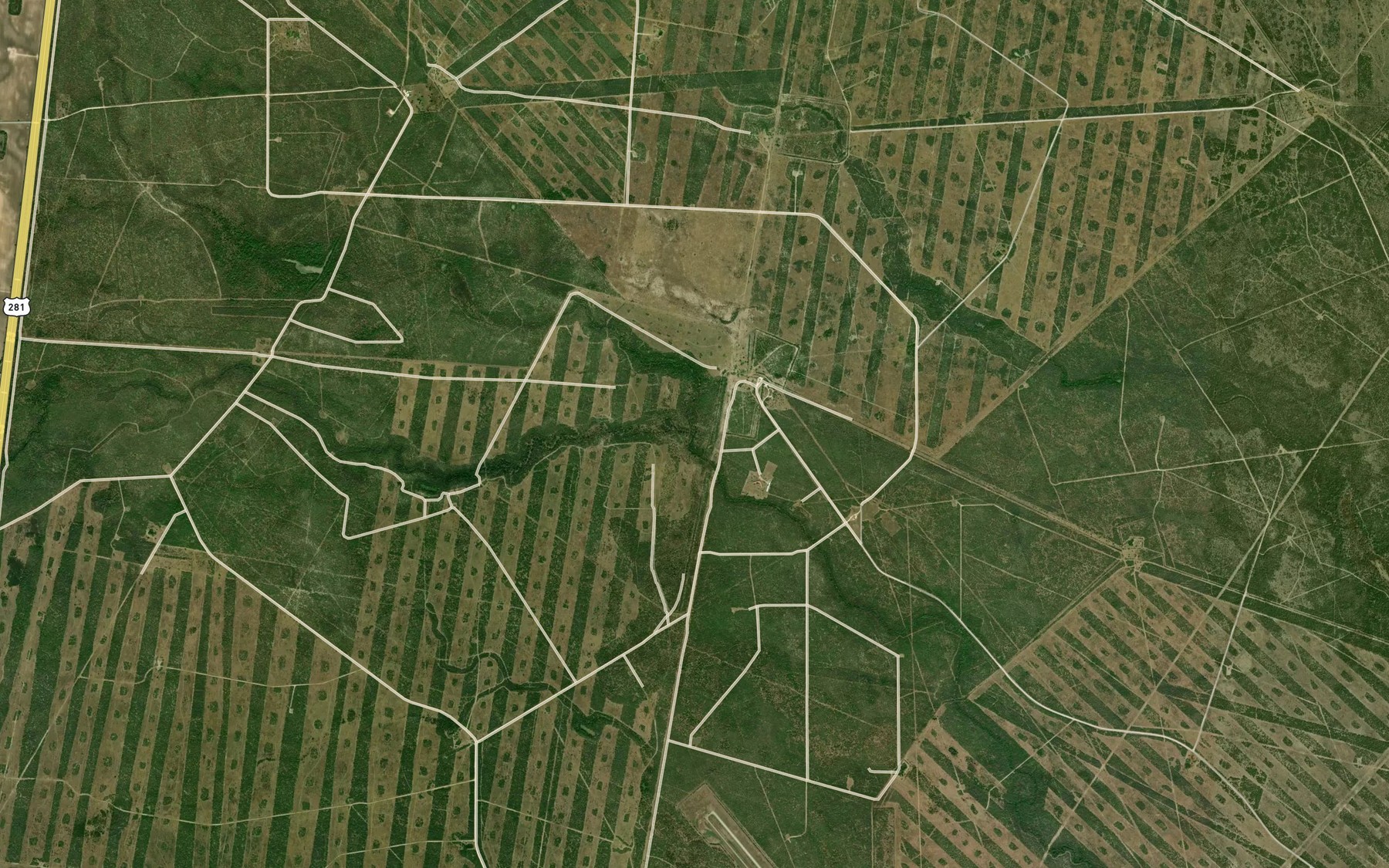 Satellite map of the San Andreas Creek