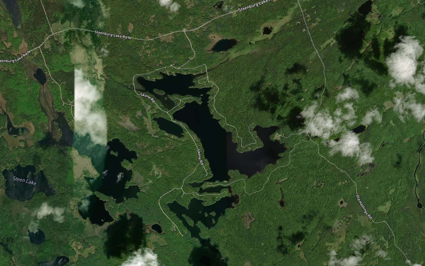 Satellite map of the Dickey Lake