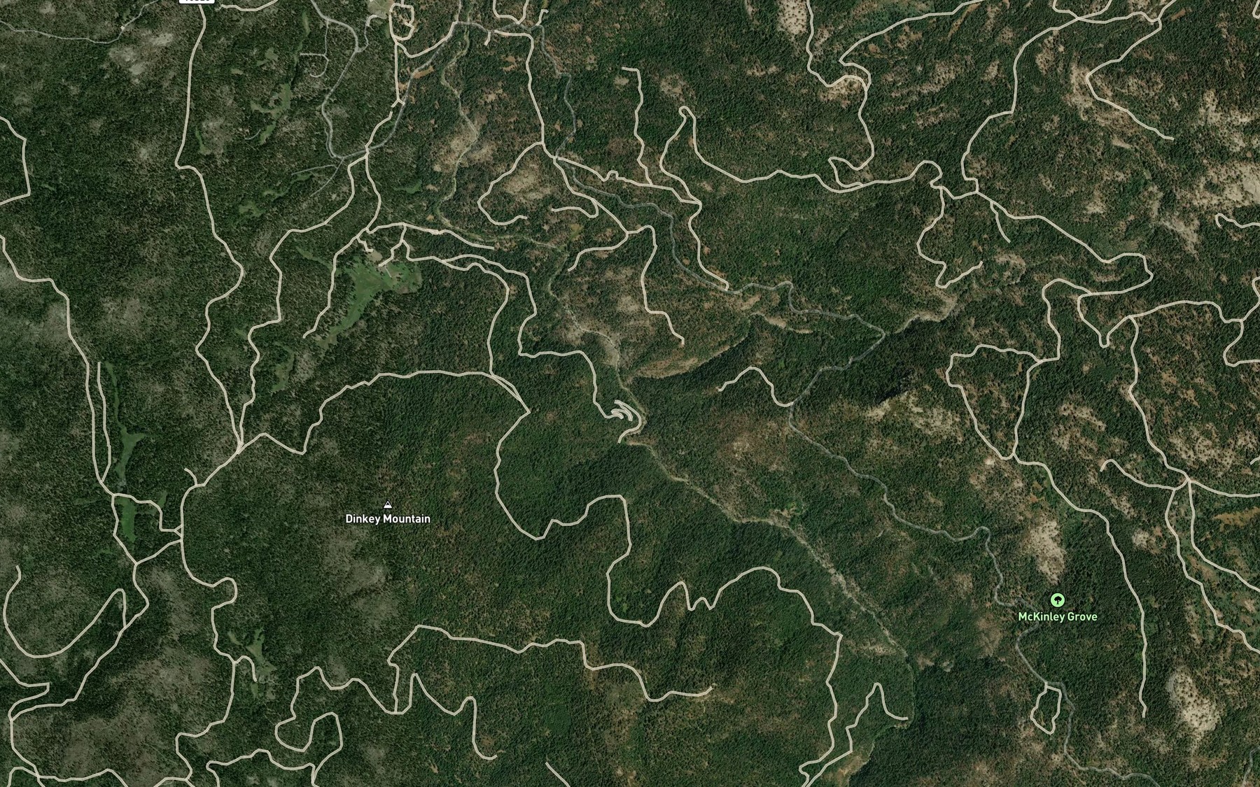 Satellite map of the Bear Creek