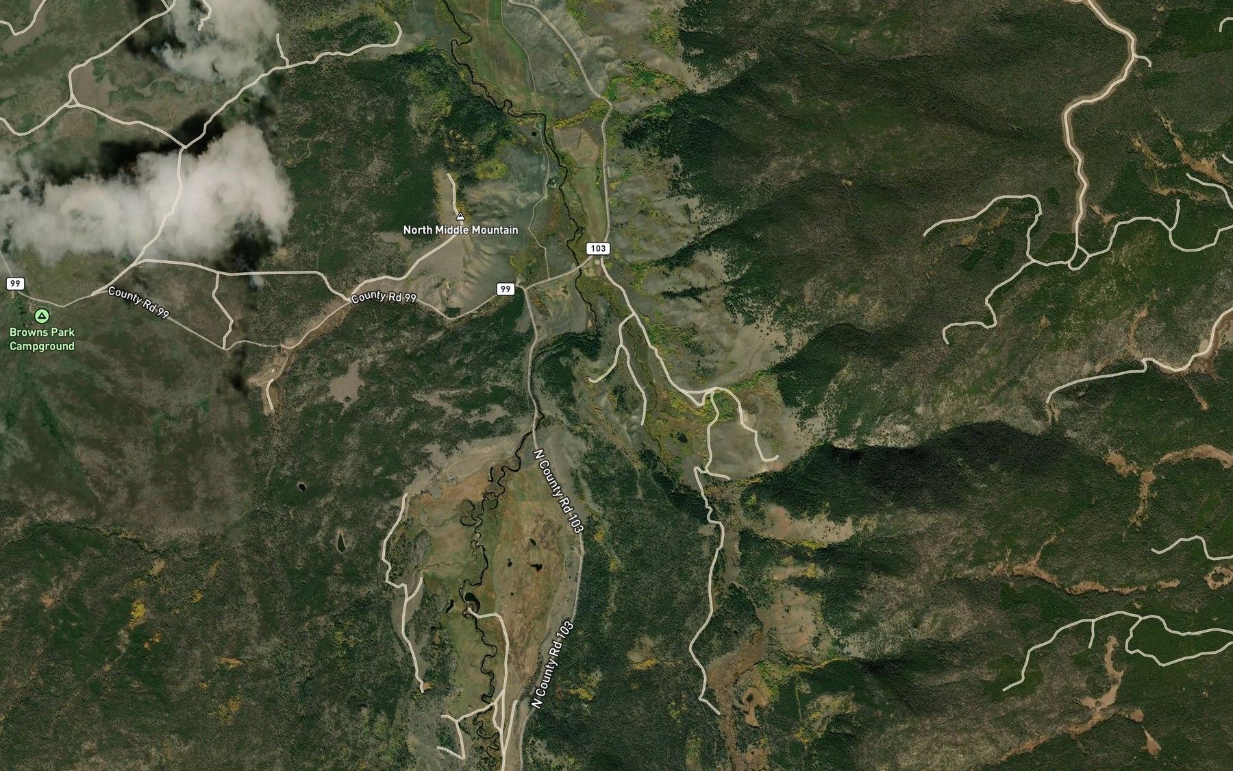 Satellite map of the Davy Ditch