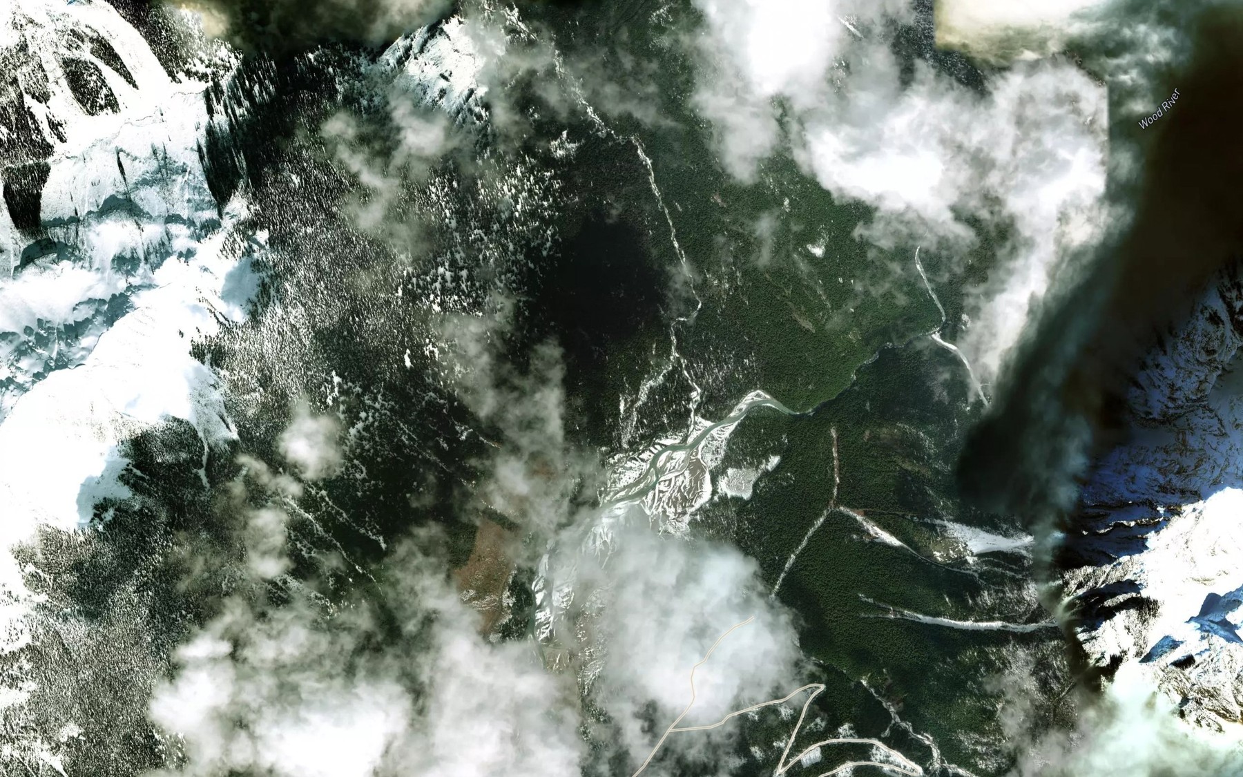 Satellite map of the Jeffrey Creek