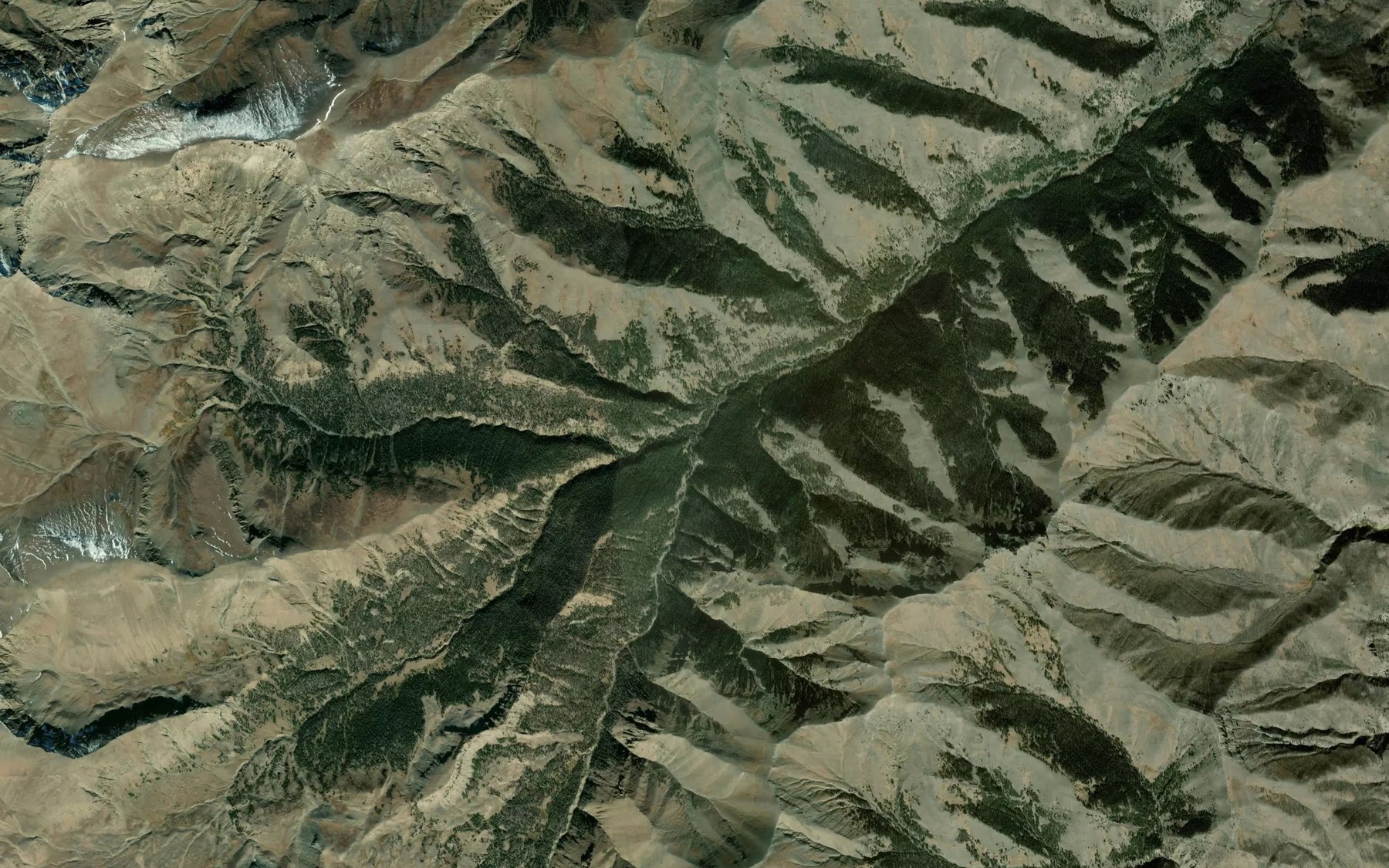 Satellite map of the South Fork Anderson Creek