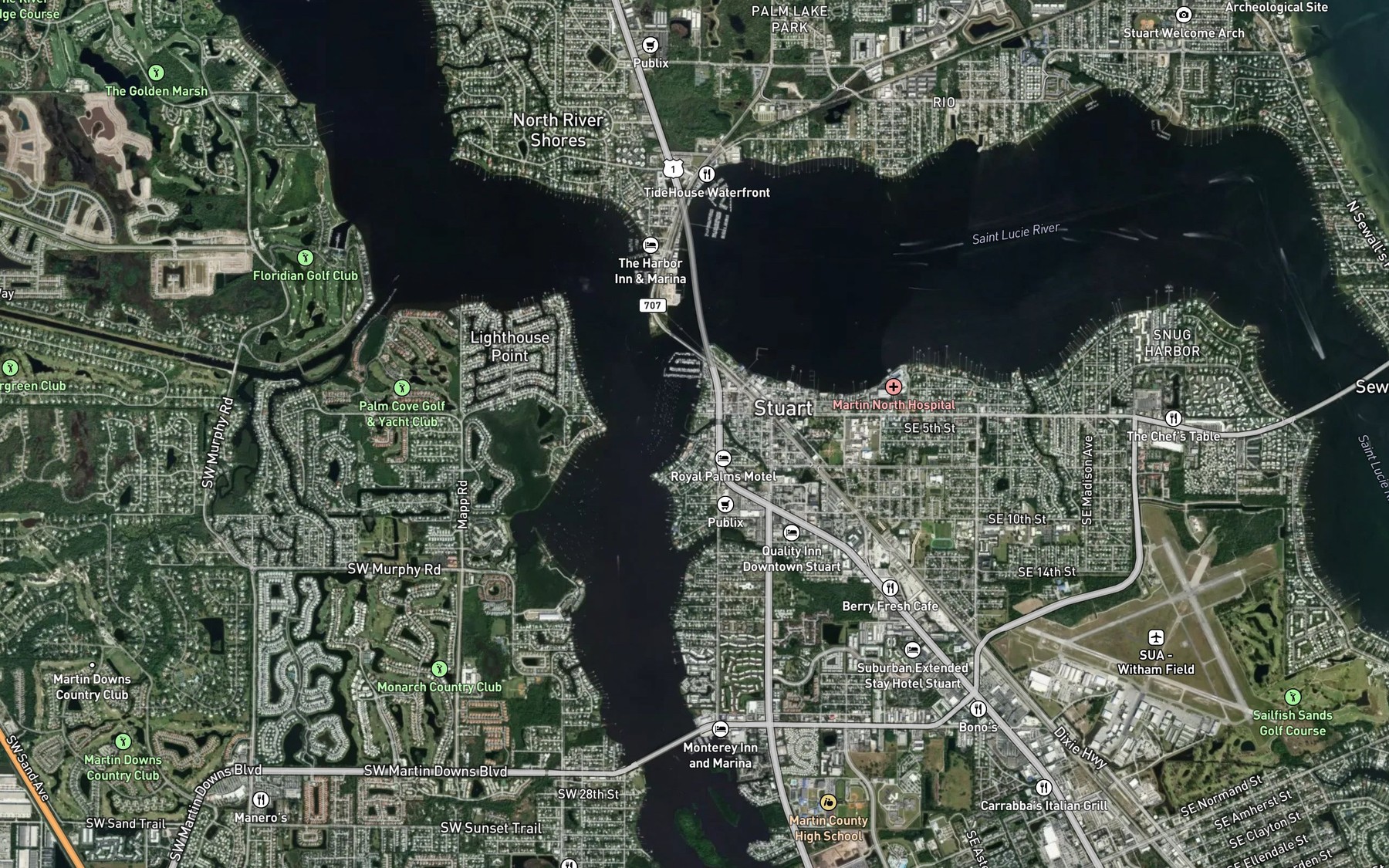 Satellite map of the Frazier Creek