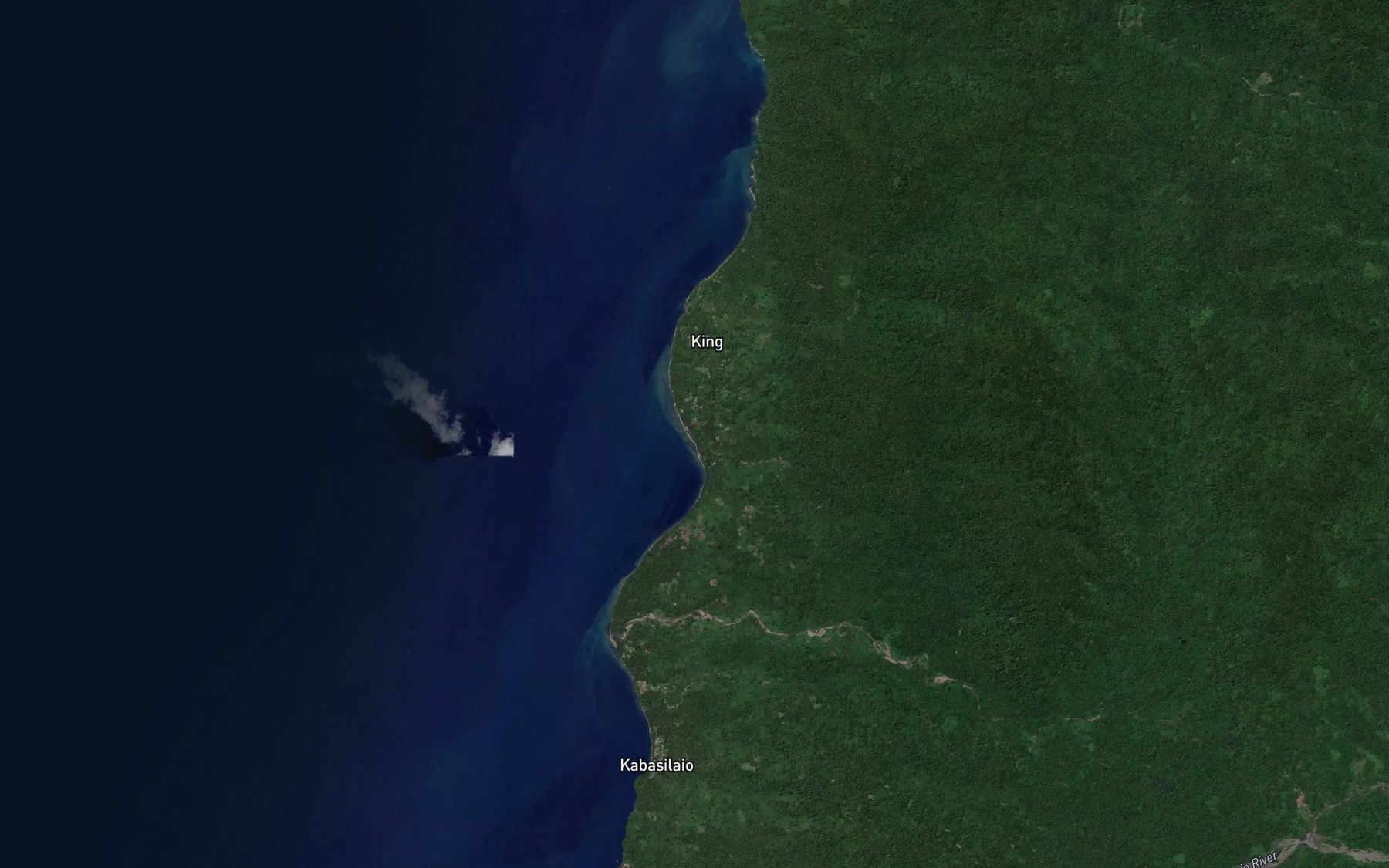 Satellite map of the King River
