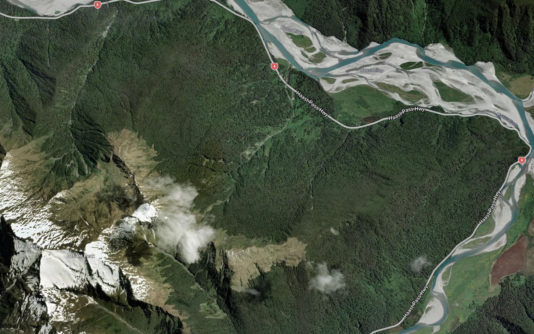 Satellite map of the Solitude Stream