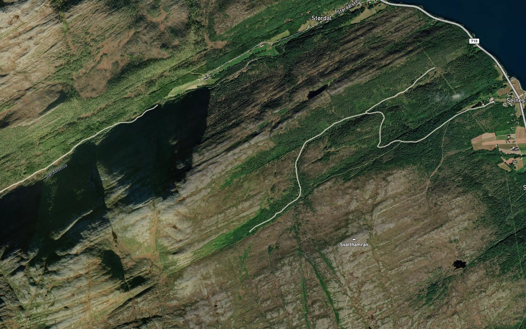 Satellite map of the Svartlibekken