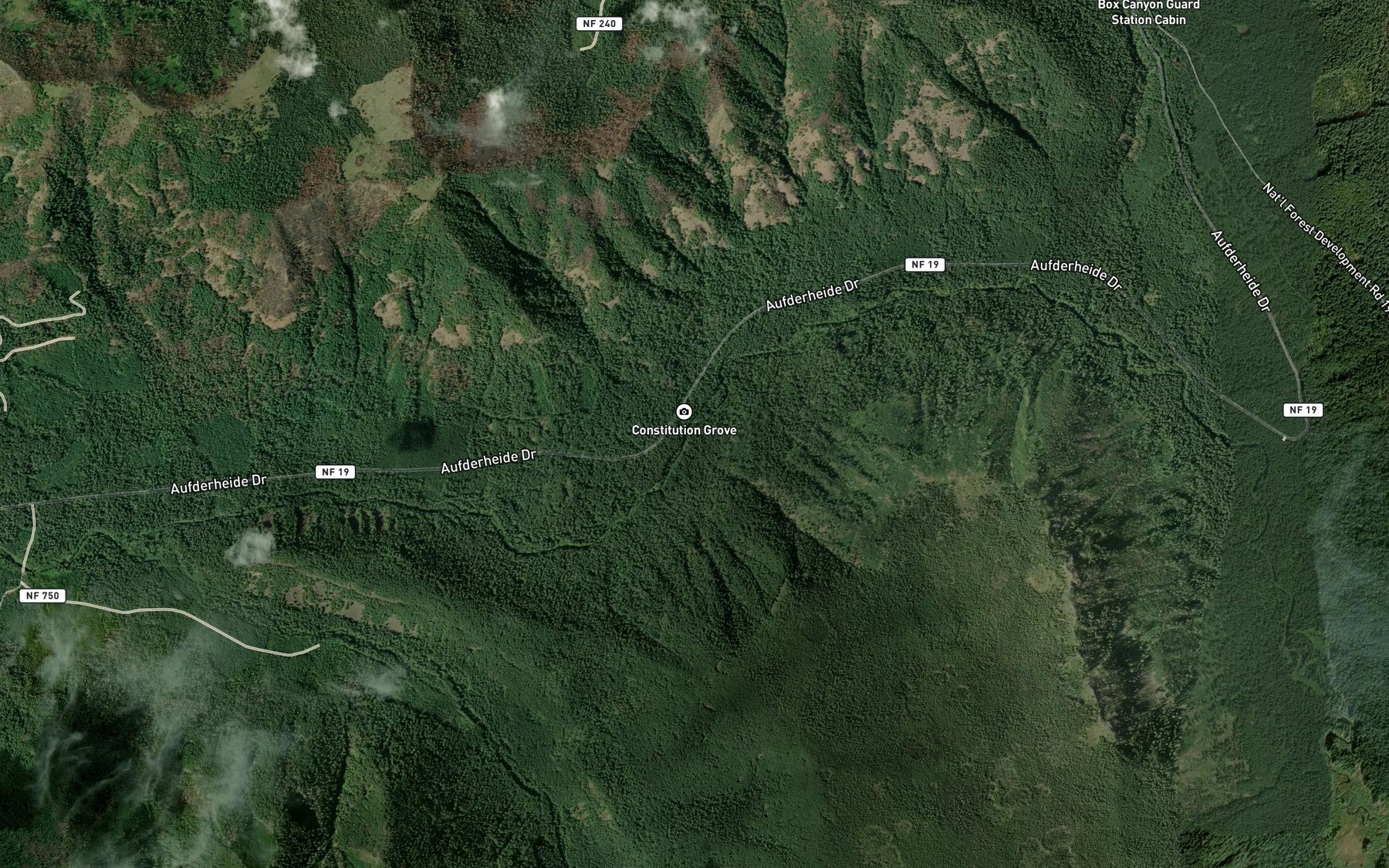 Satellite map of the Tiny Creek