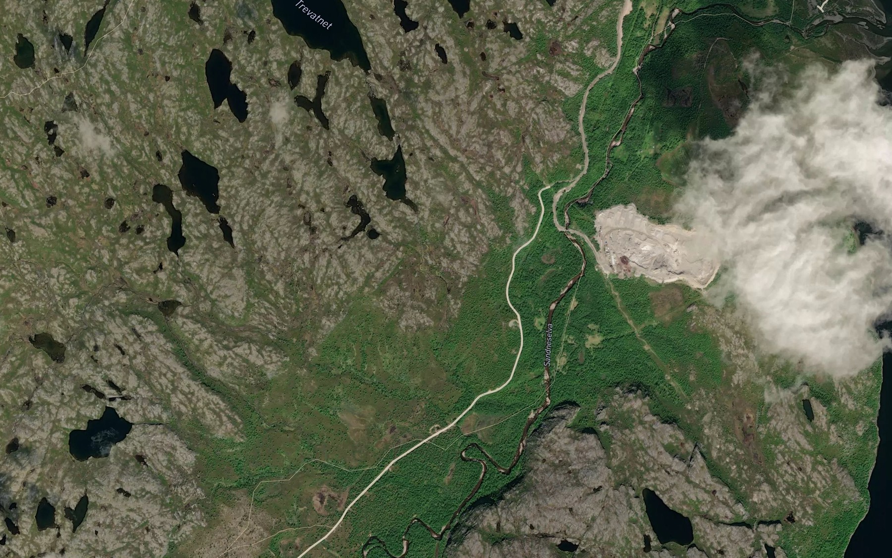Satellite map of the Posbekken