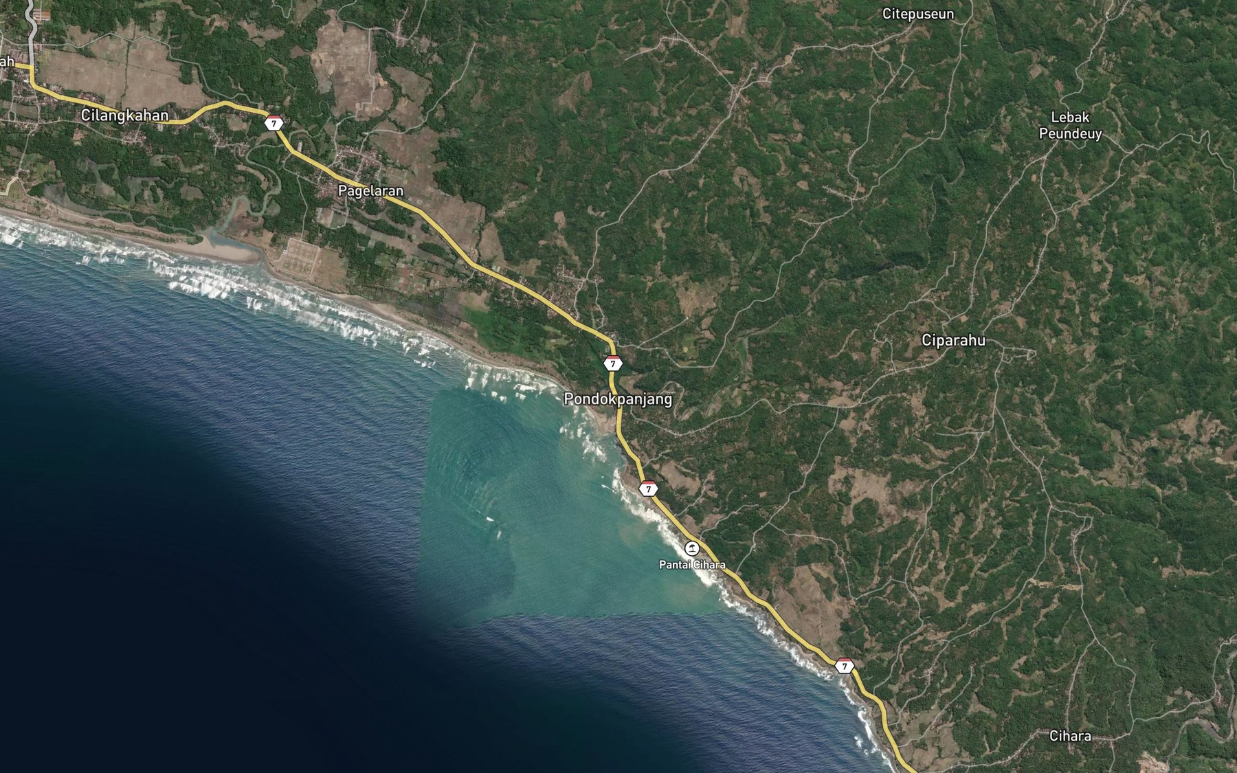 Satellite map of the Ci Teupuseun