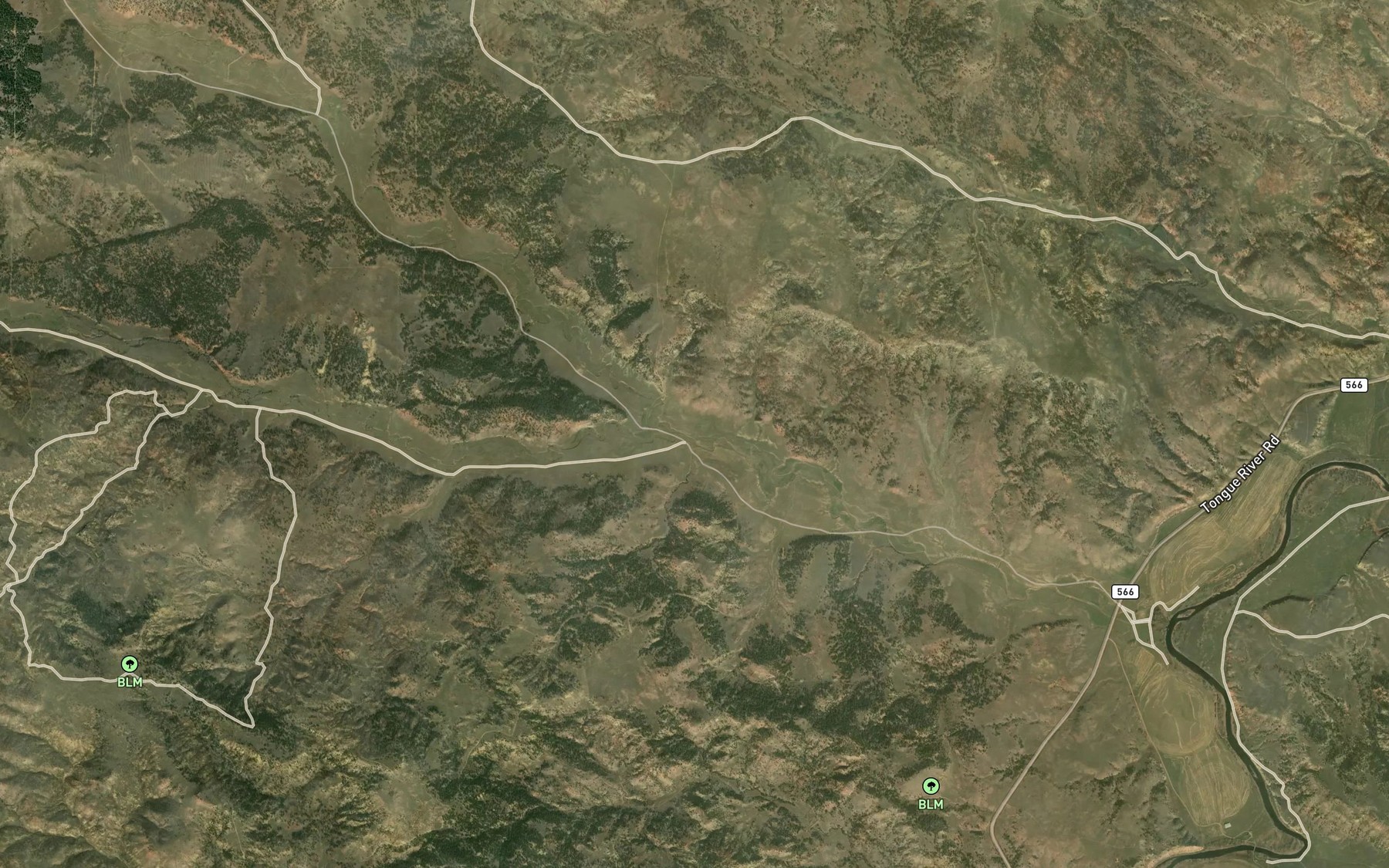 Satellite map of the North Fork Canyon Creek