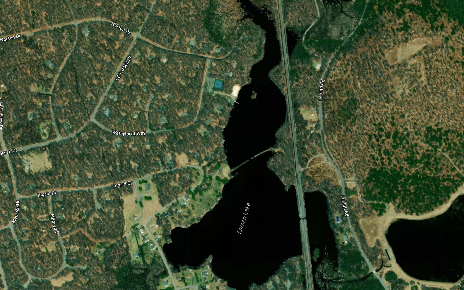 Satellite map of the Larsen Lake