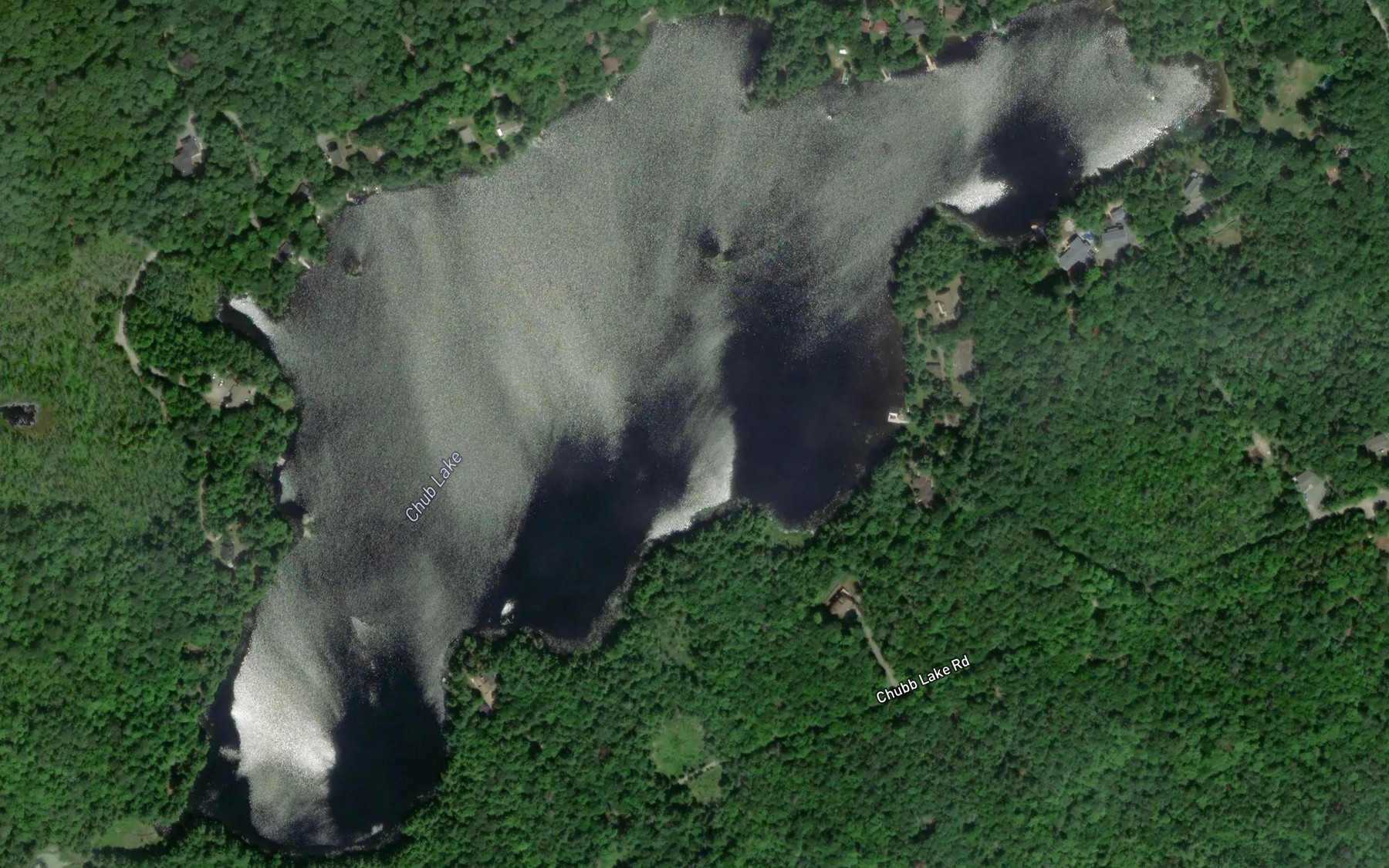 Satellite map of the Chub Lake