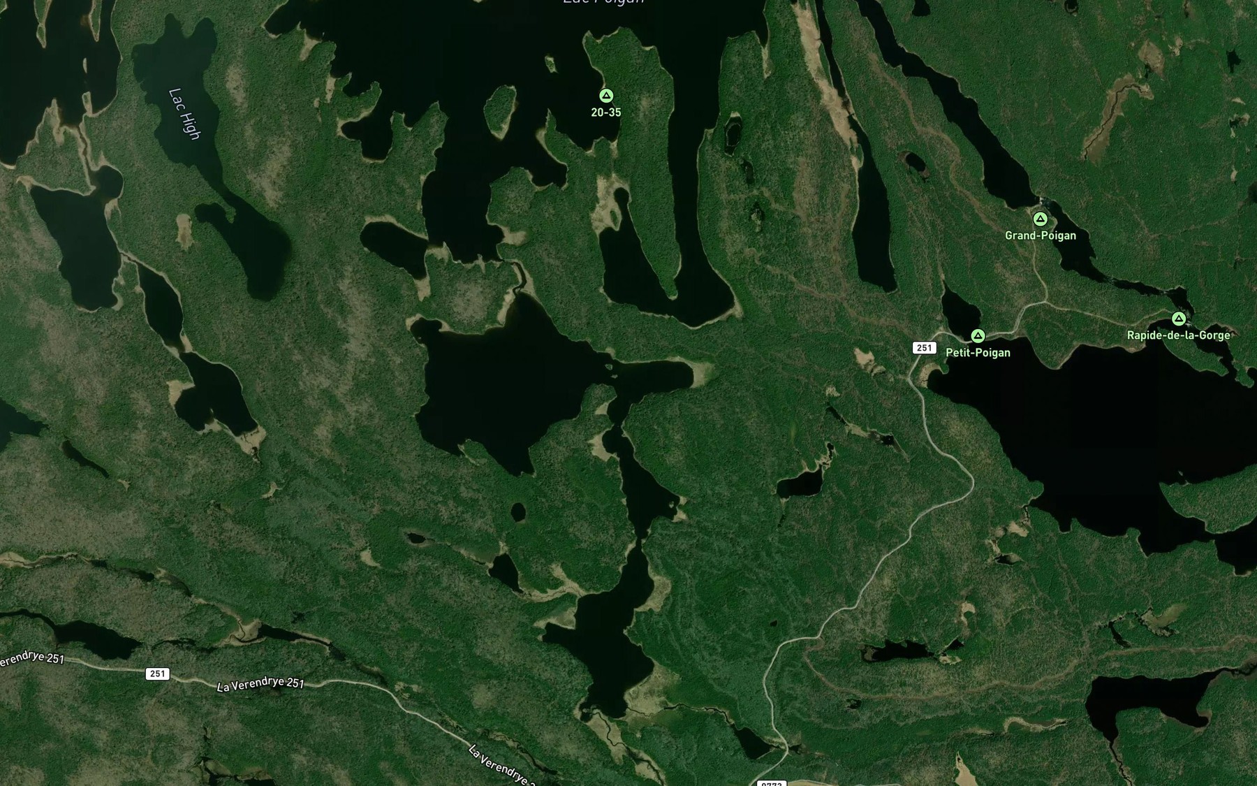 Satellite map of the Lac Daneau