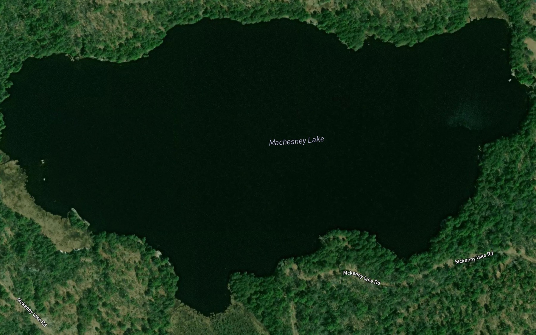 Satellite map of the Machesney Lake