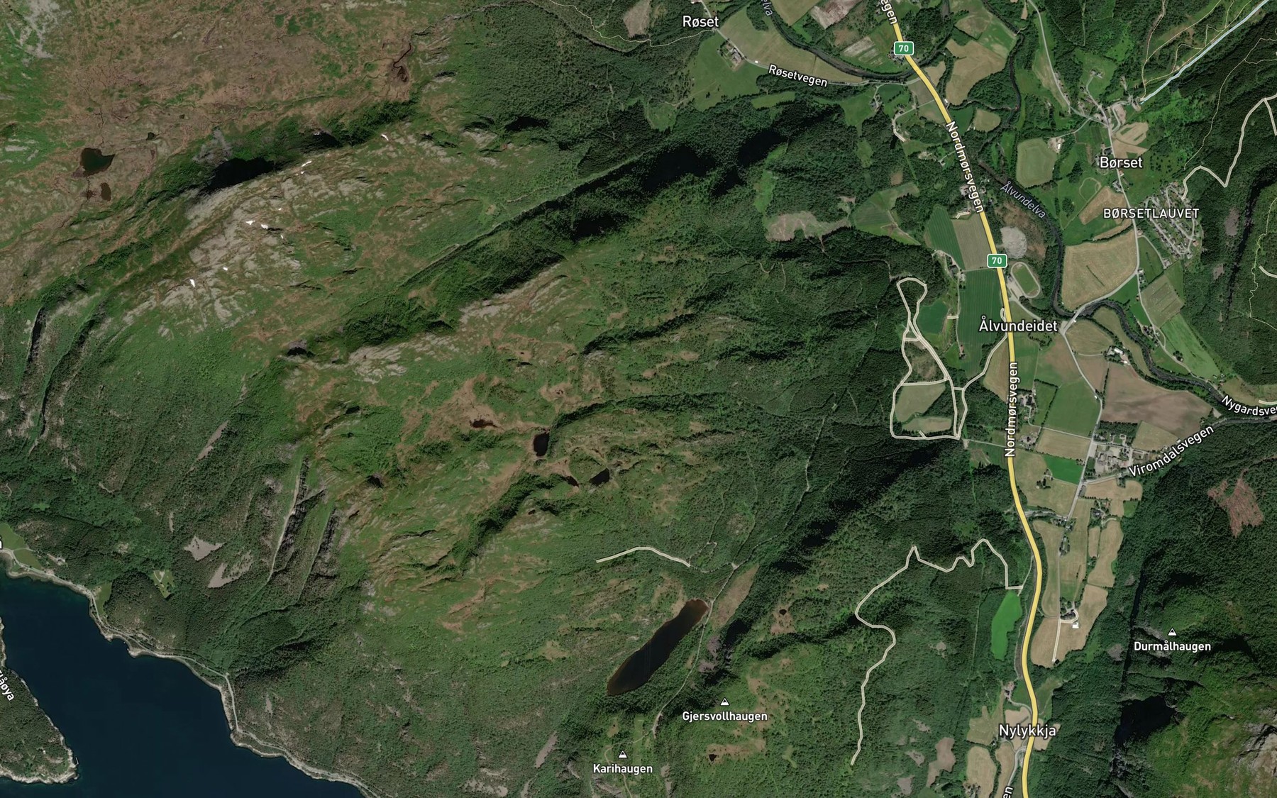 Satellite map of the Morkdalsbekken