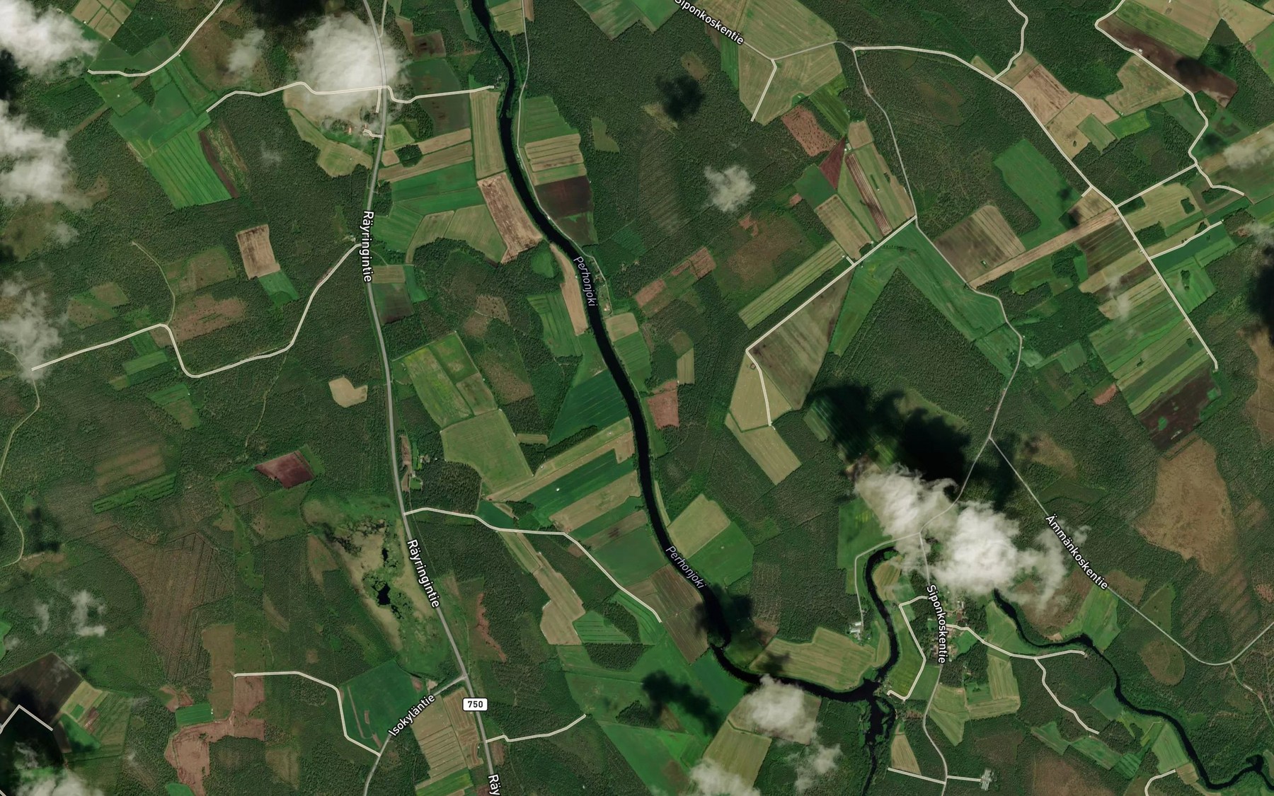 Satellite map of the Katiskoja