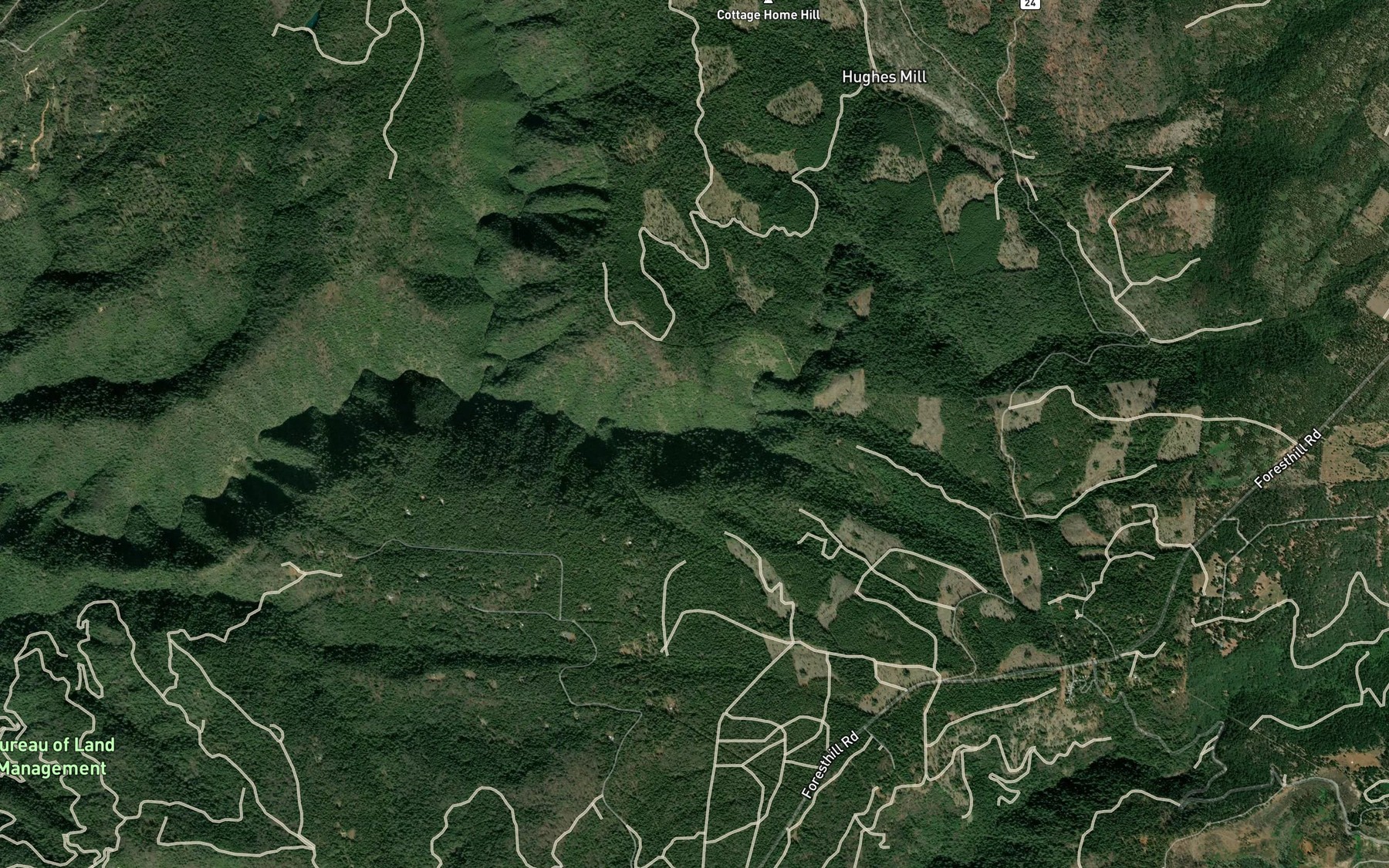 Satellite map of the Kent Creek