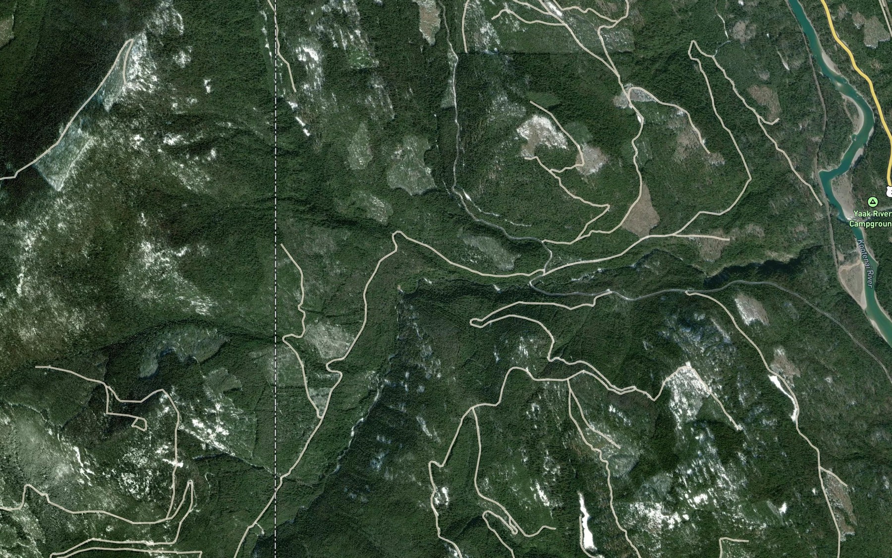 Satellite map of the Idamont Creek
