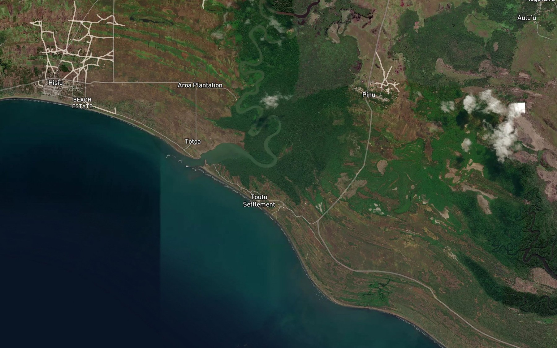 Satellite map of the Pinu Creek