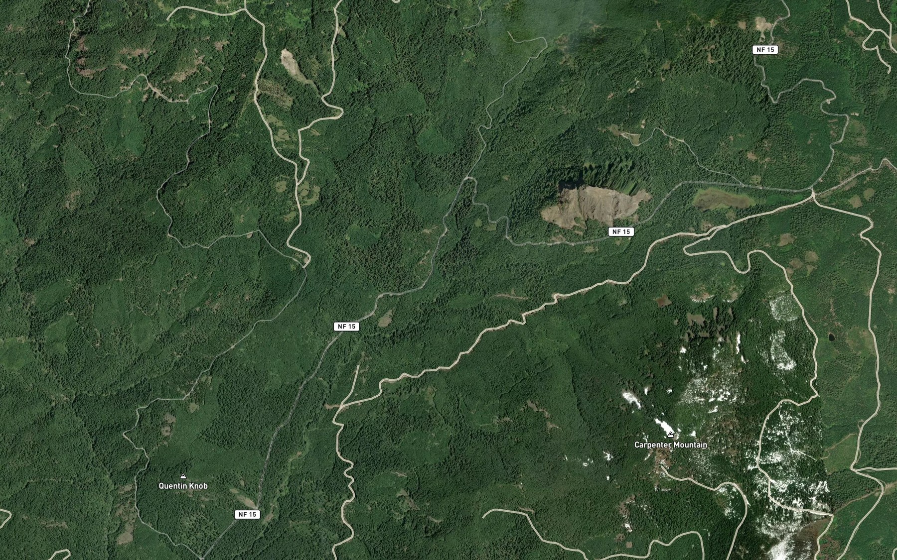 Satellite map of the Mann Creek