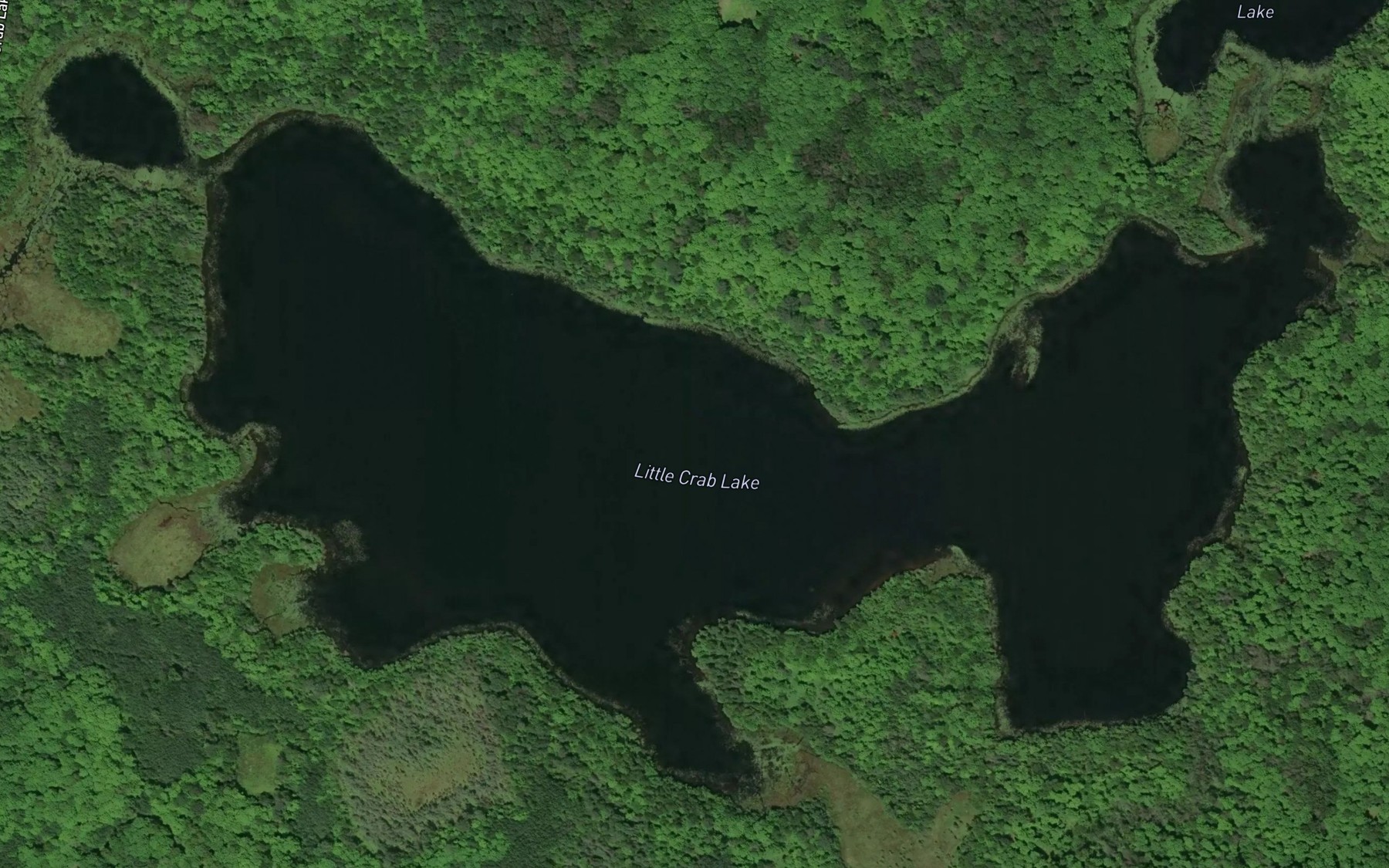 Satellite map of the Little Crab Lake