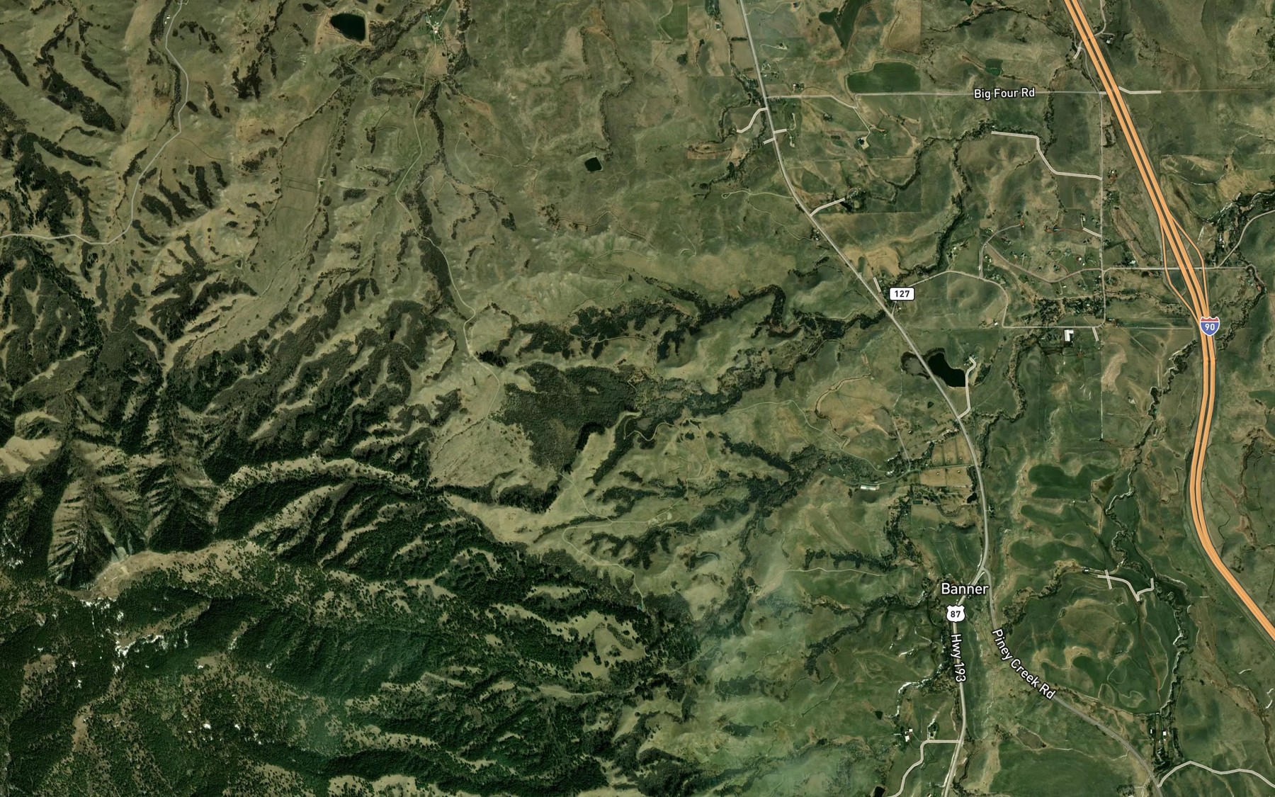 Satellite map of the Meade Coffeen Ditch