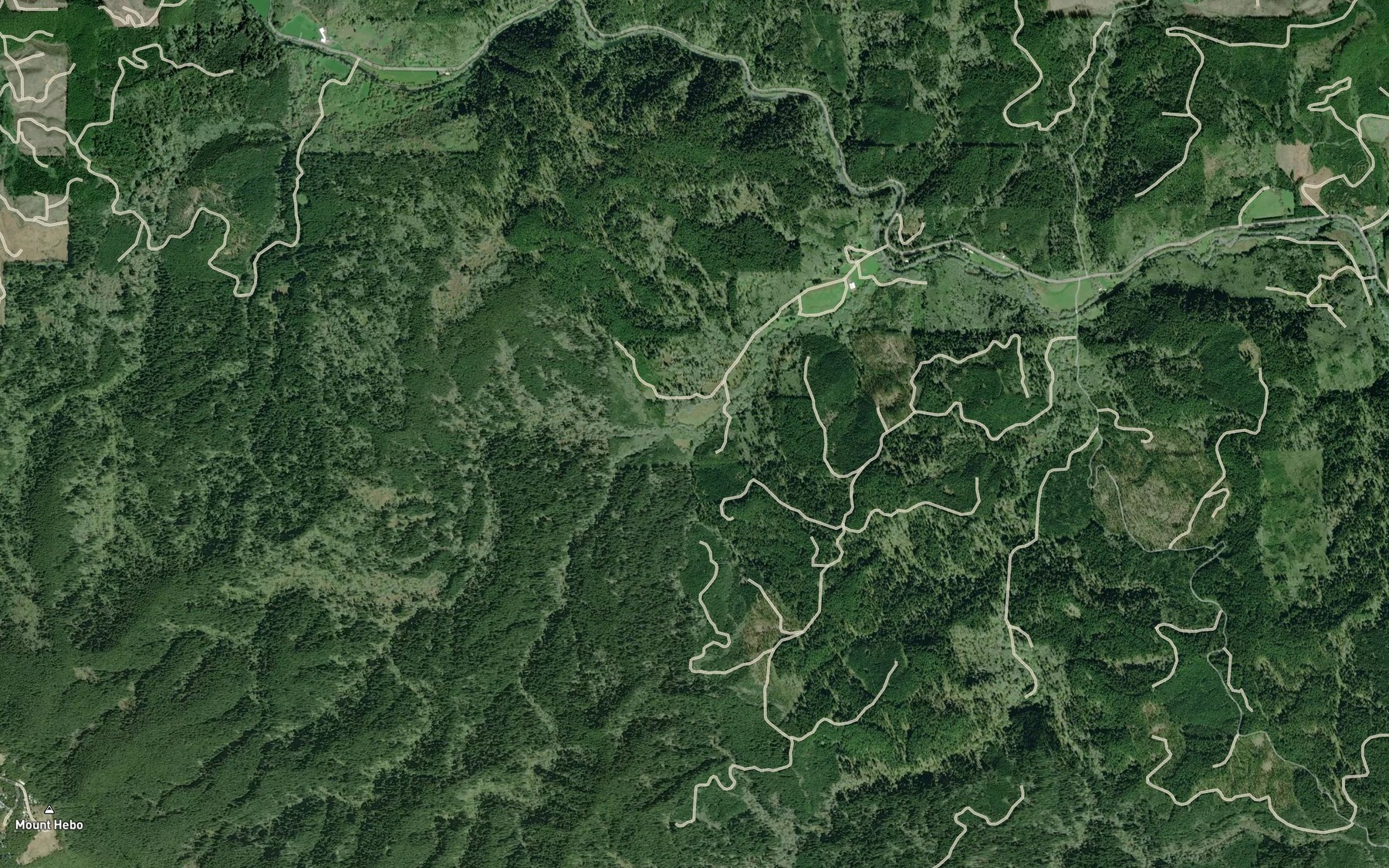 Satellite map of the Shueble Creek