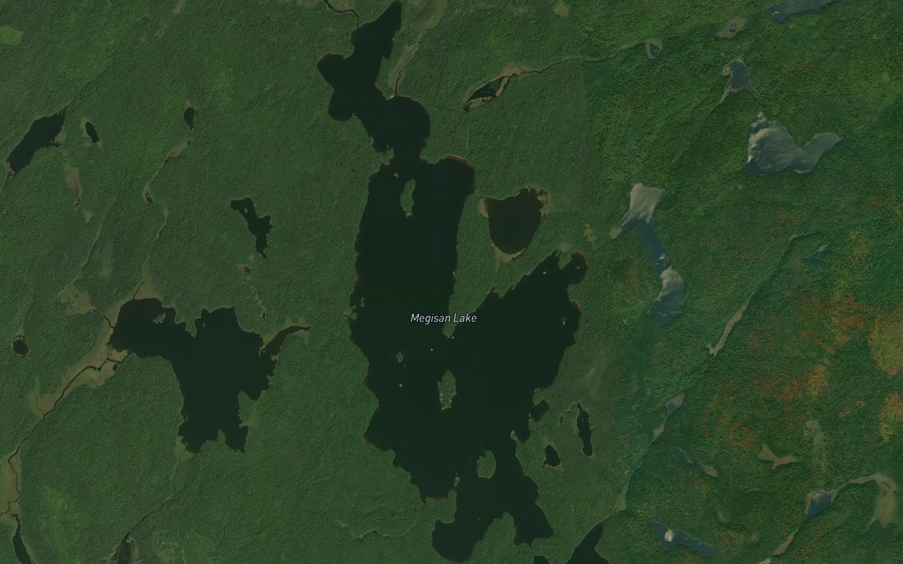 Satellite map of the Megisan Lake