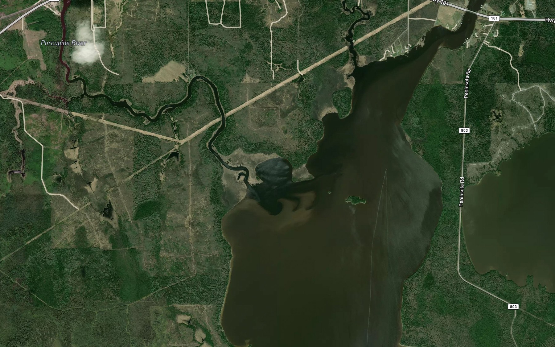 Satellite map of the Roma Lake