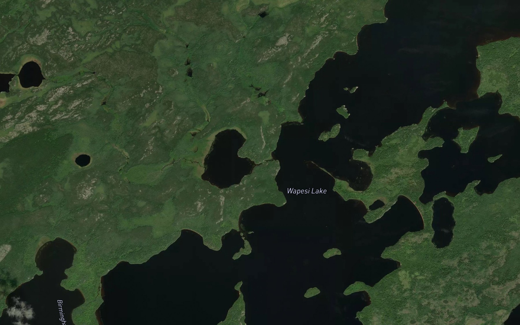 Satellite map of the Flame Creek