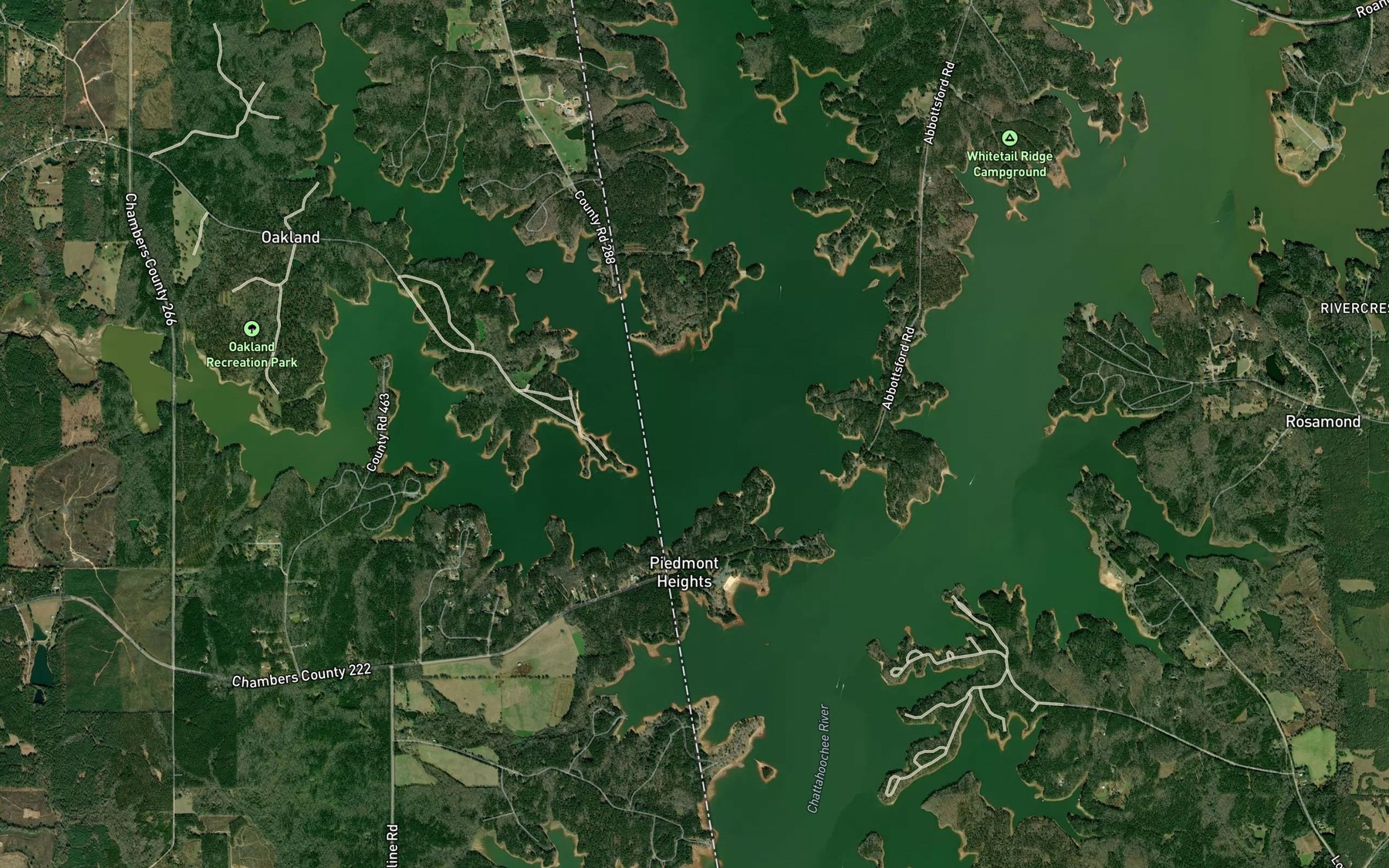Satellite map of the Stroud Creek