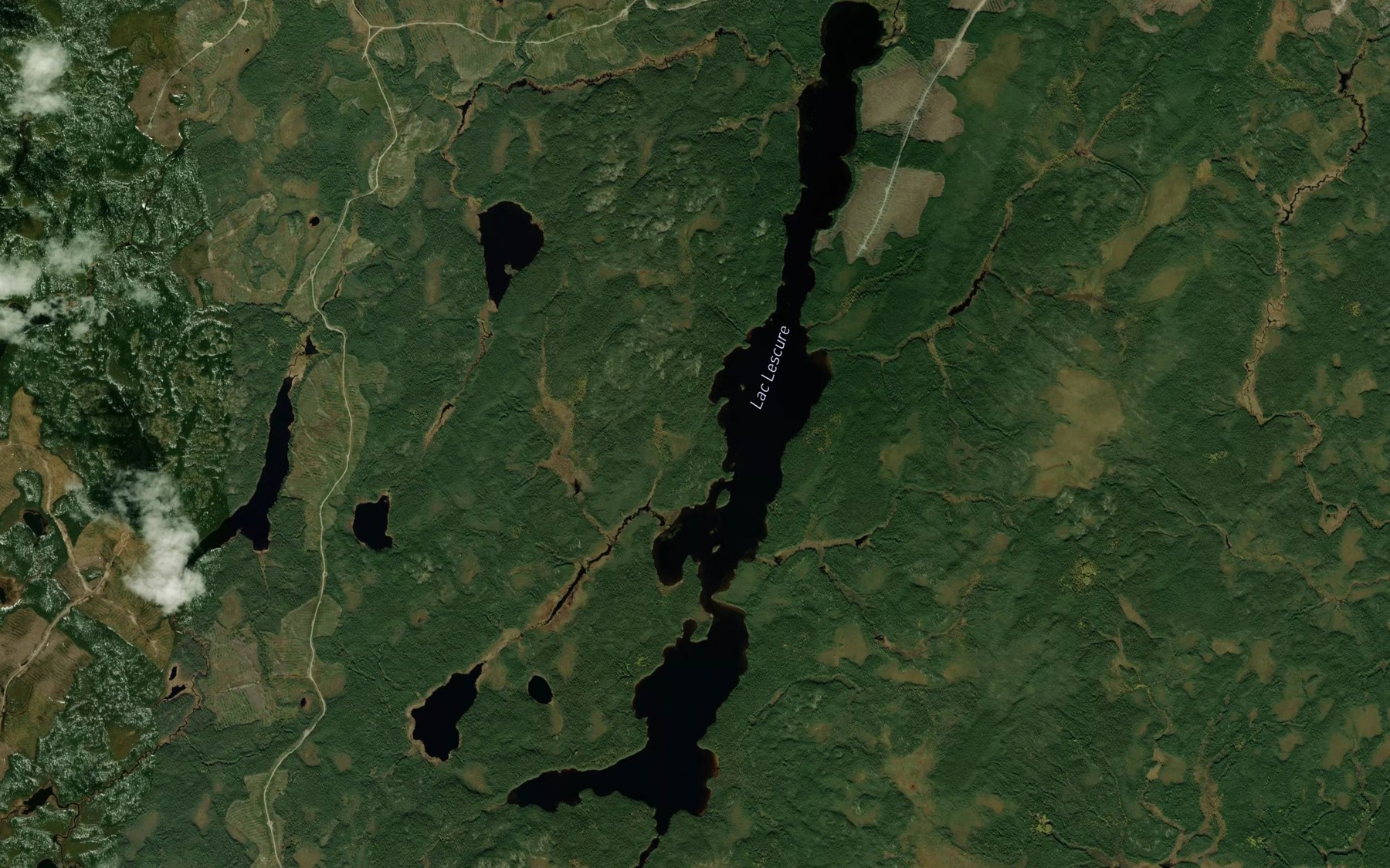Satellite map of the Lac Lescure