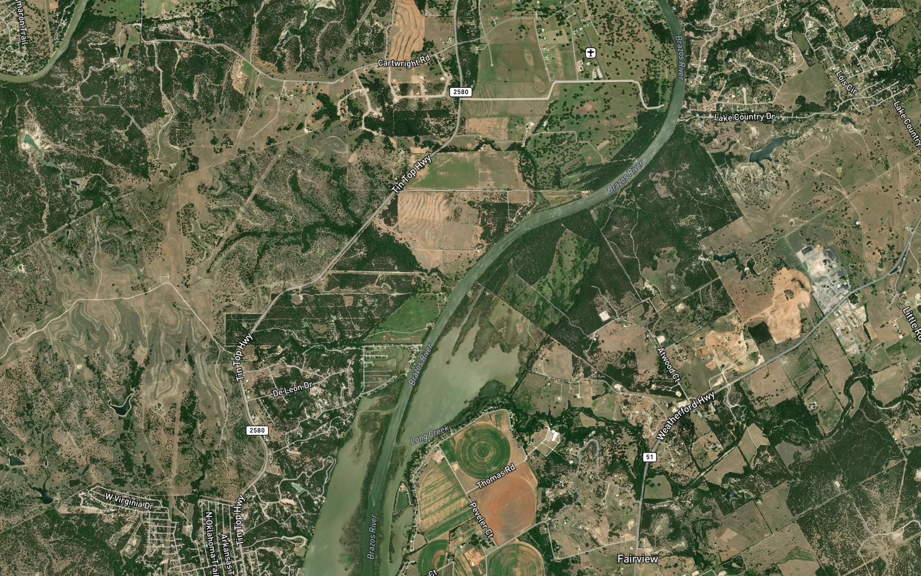 Satellite map of the McCuan Branch