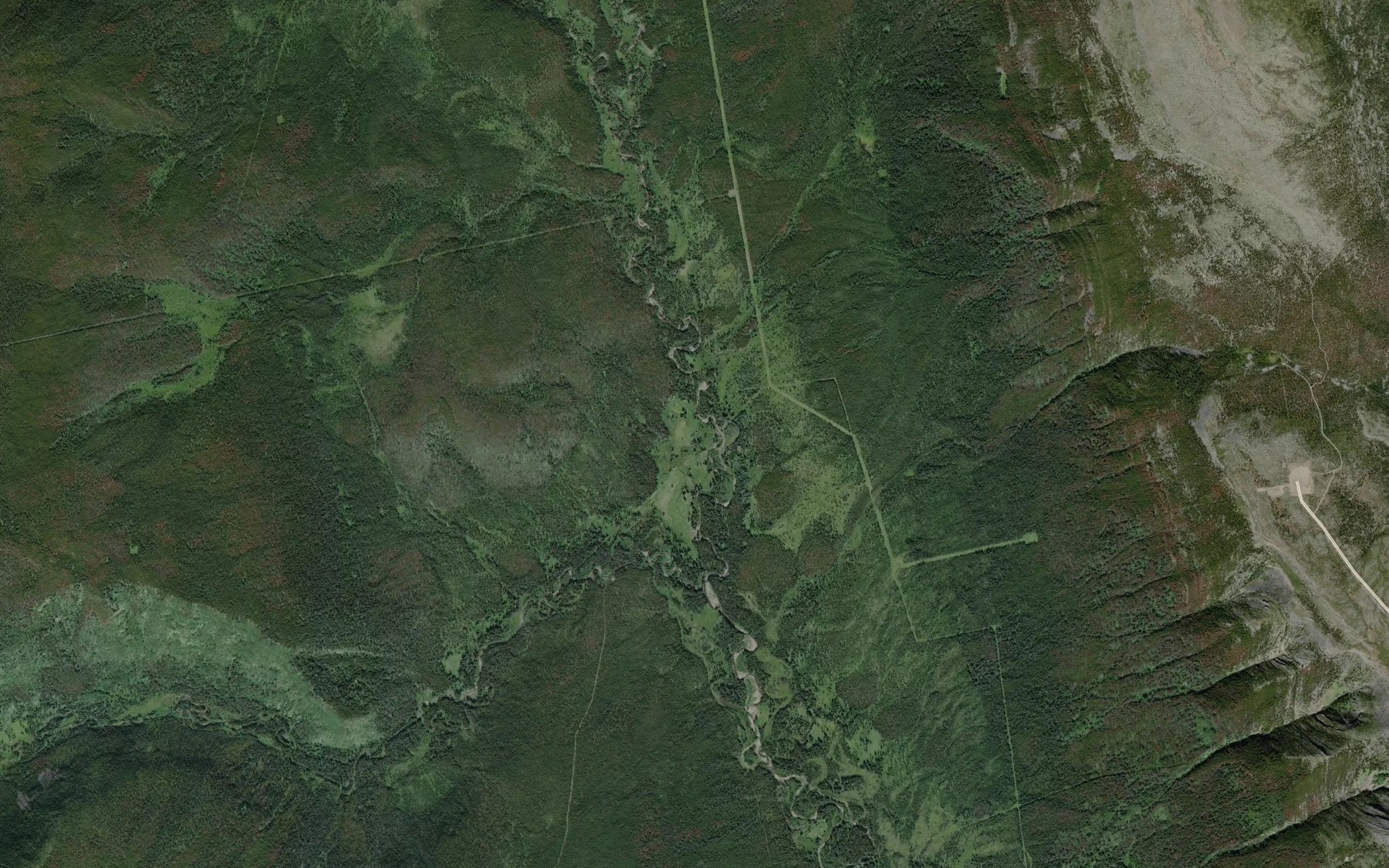 Satellite map of the Quarter Creek
