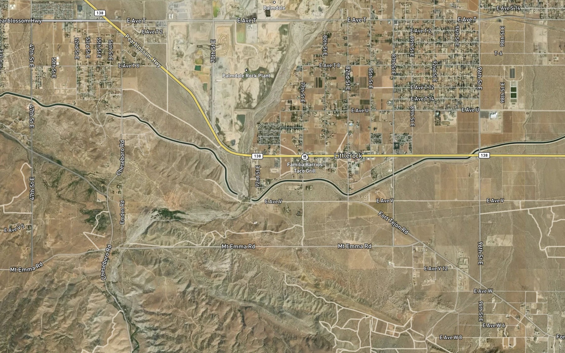 Satellite map of the Little Rock Ditch