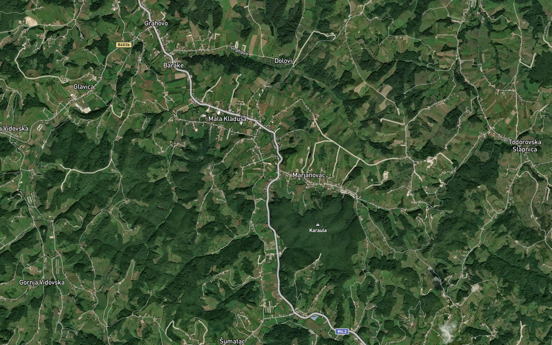 Satellite map of the Crni Potok
