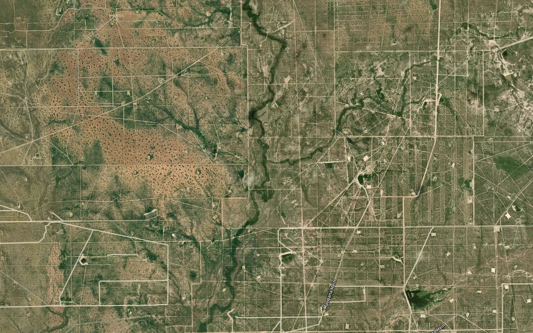 Satellite map of the Retama Creek