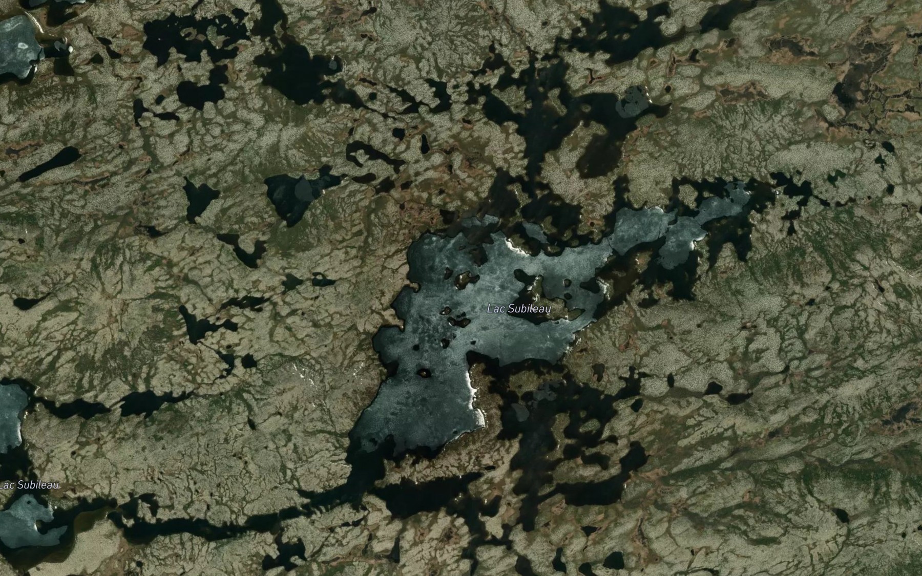 Satellite map of the Lac Subileau