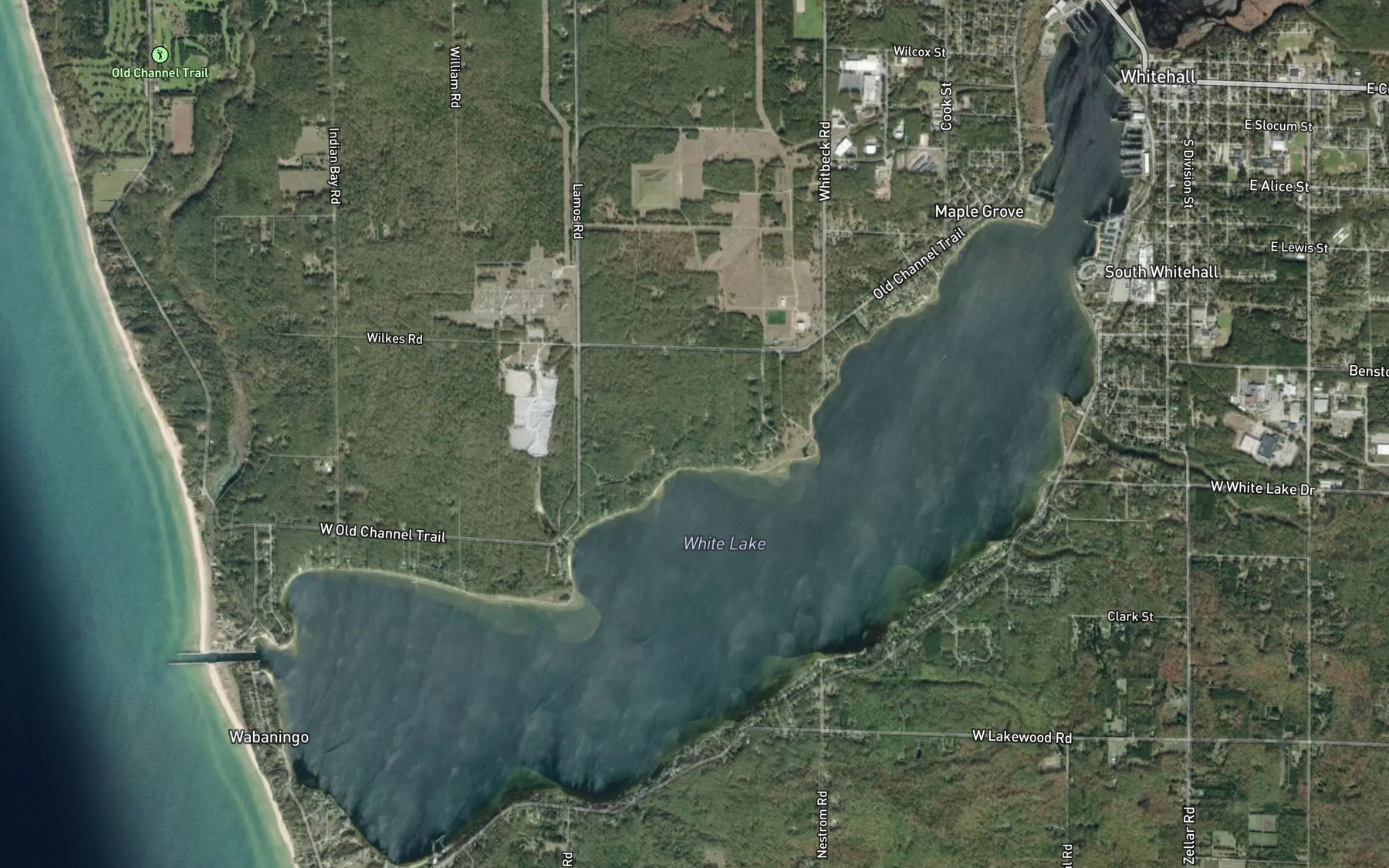 Satellite map of the White Lake