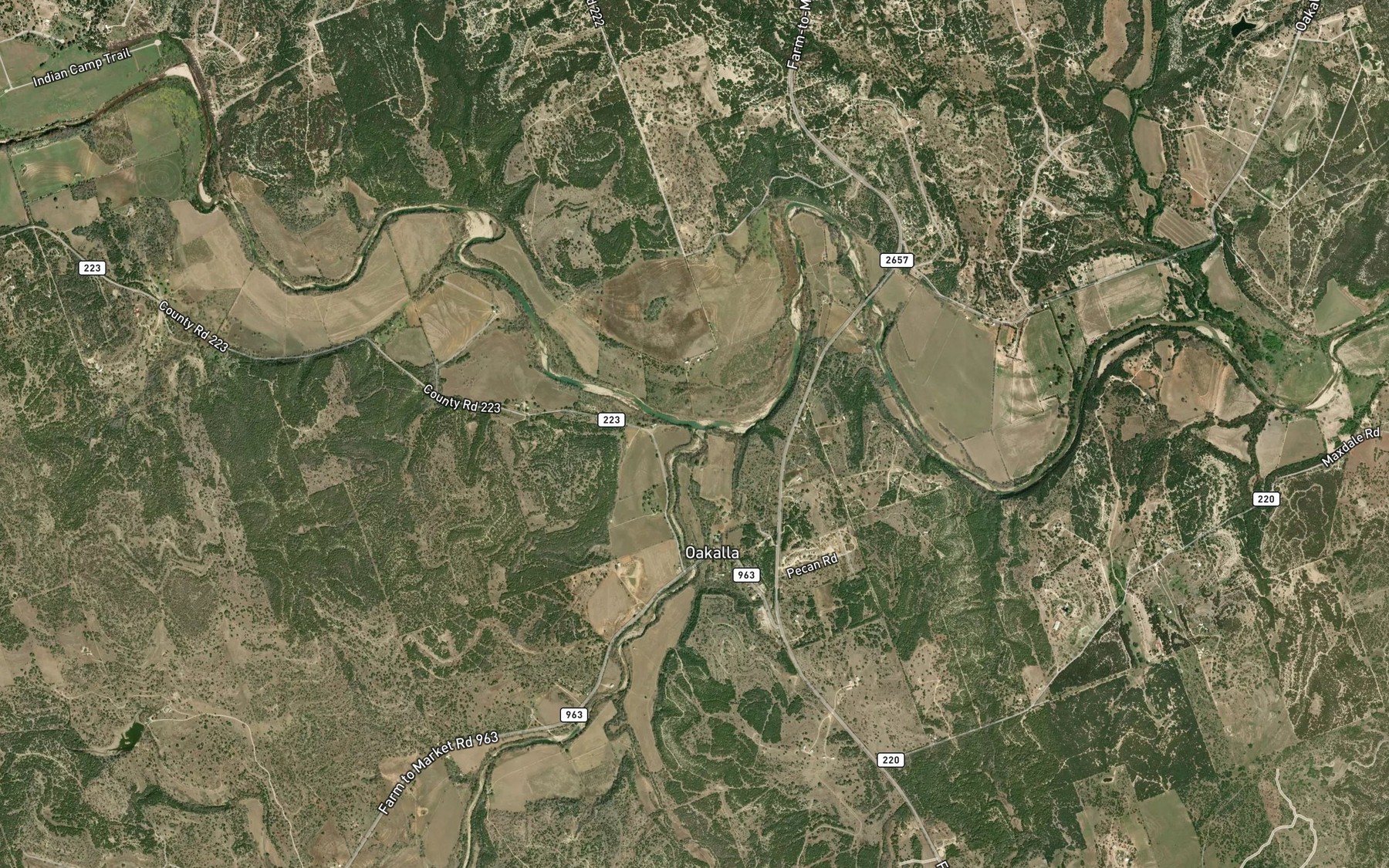 Satellite map of the Rocky Creek