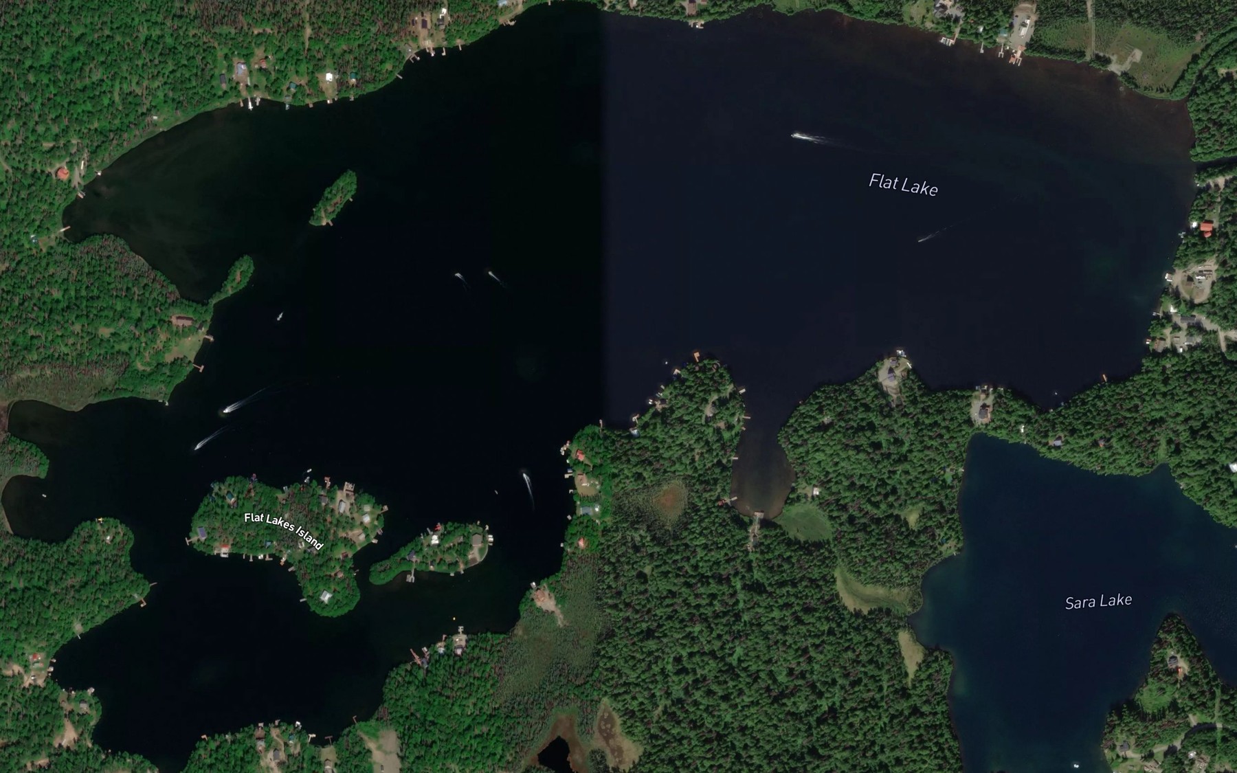 Satellite map of the Flat Lake