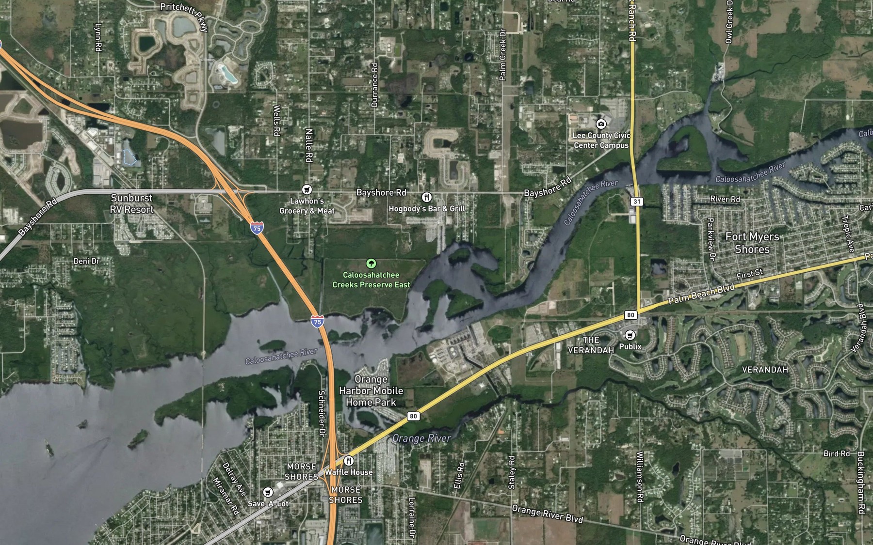 Satellite map of the Thompson Cutoff