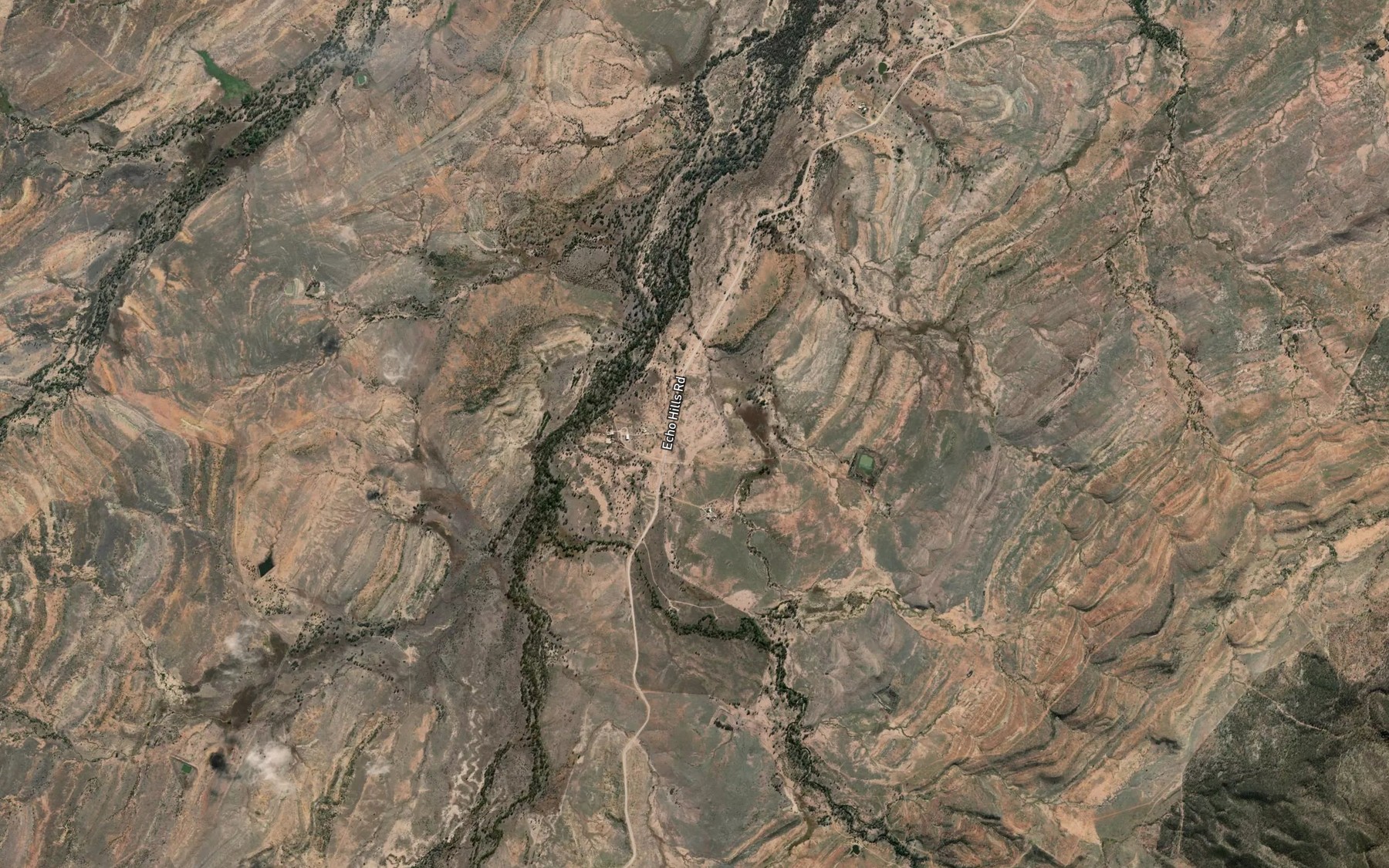 Satellite map of the Downs Creek