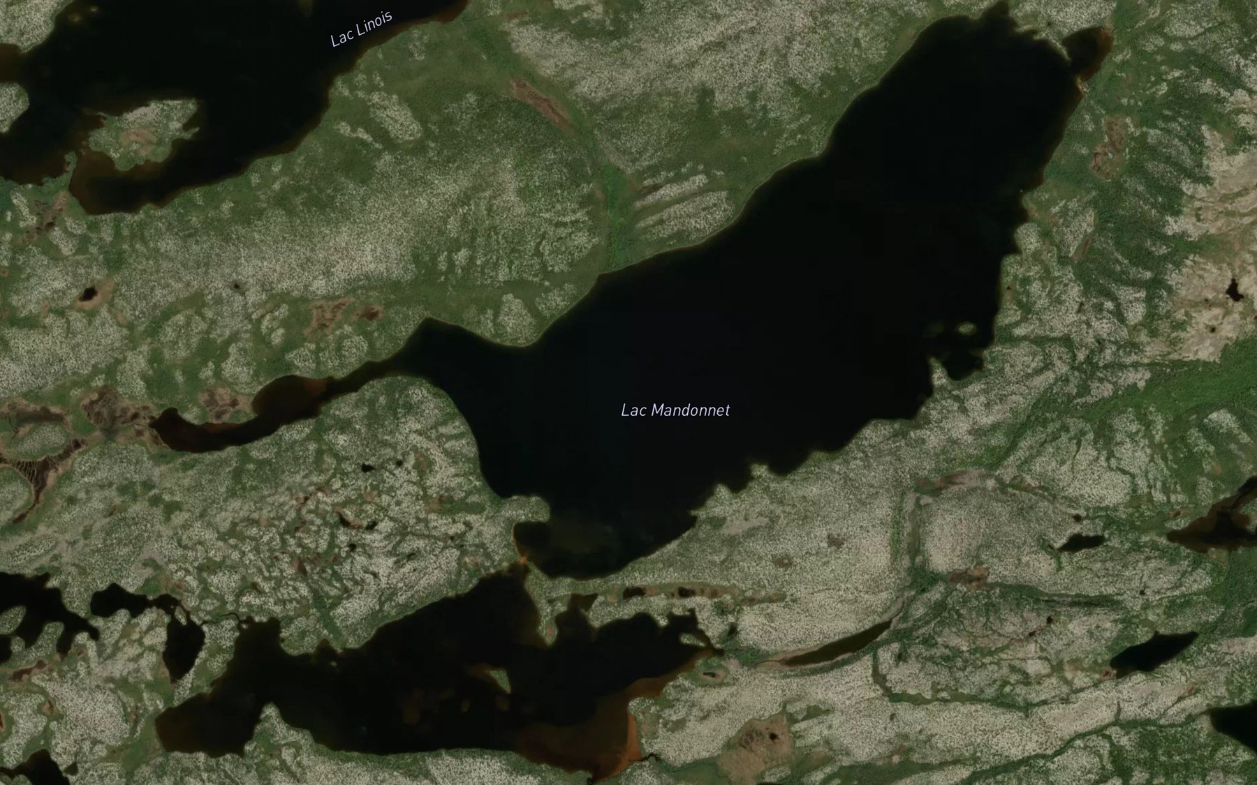 Satellite map of the Lac Mandonnet