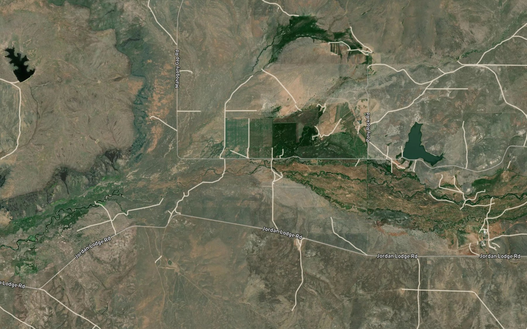 Satellite map of the Thomas Creek