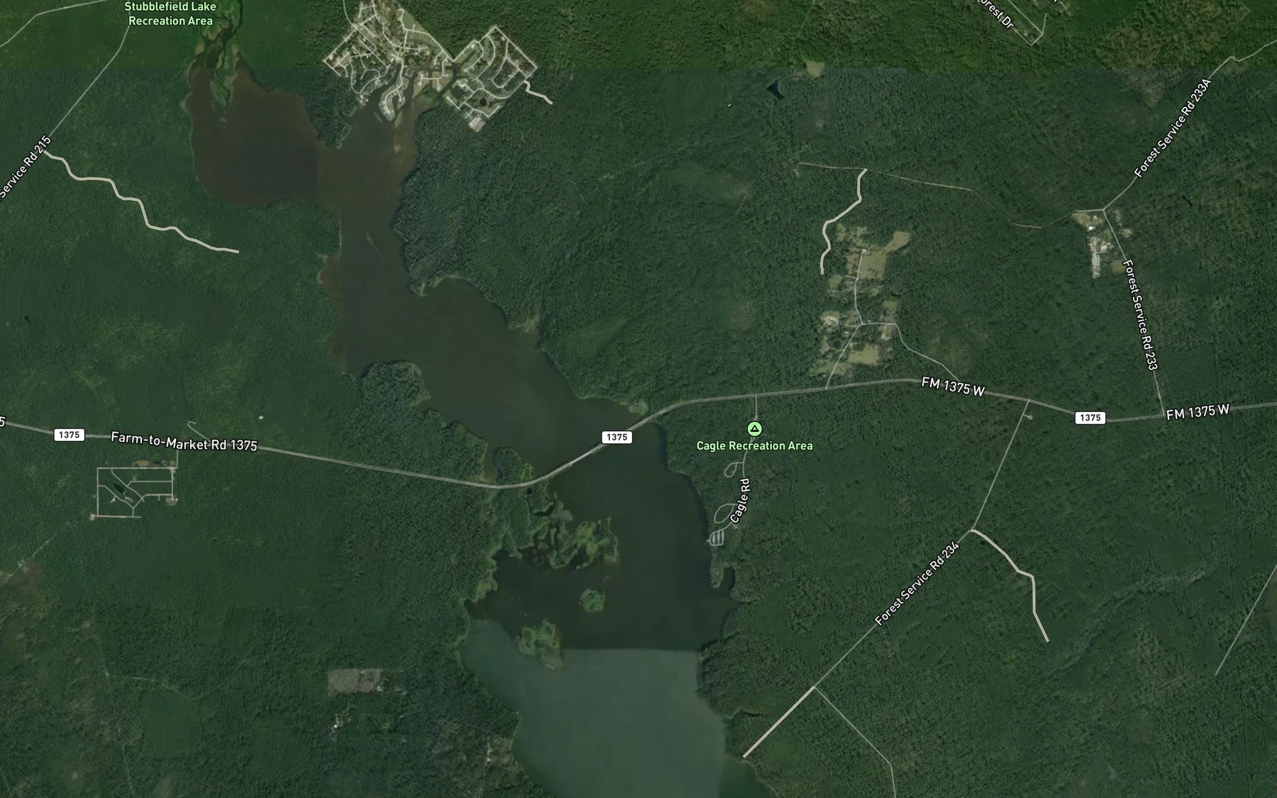 Satellite map of the Brown Branch